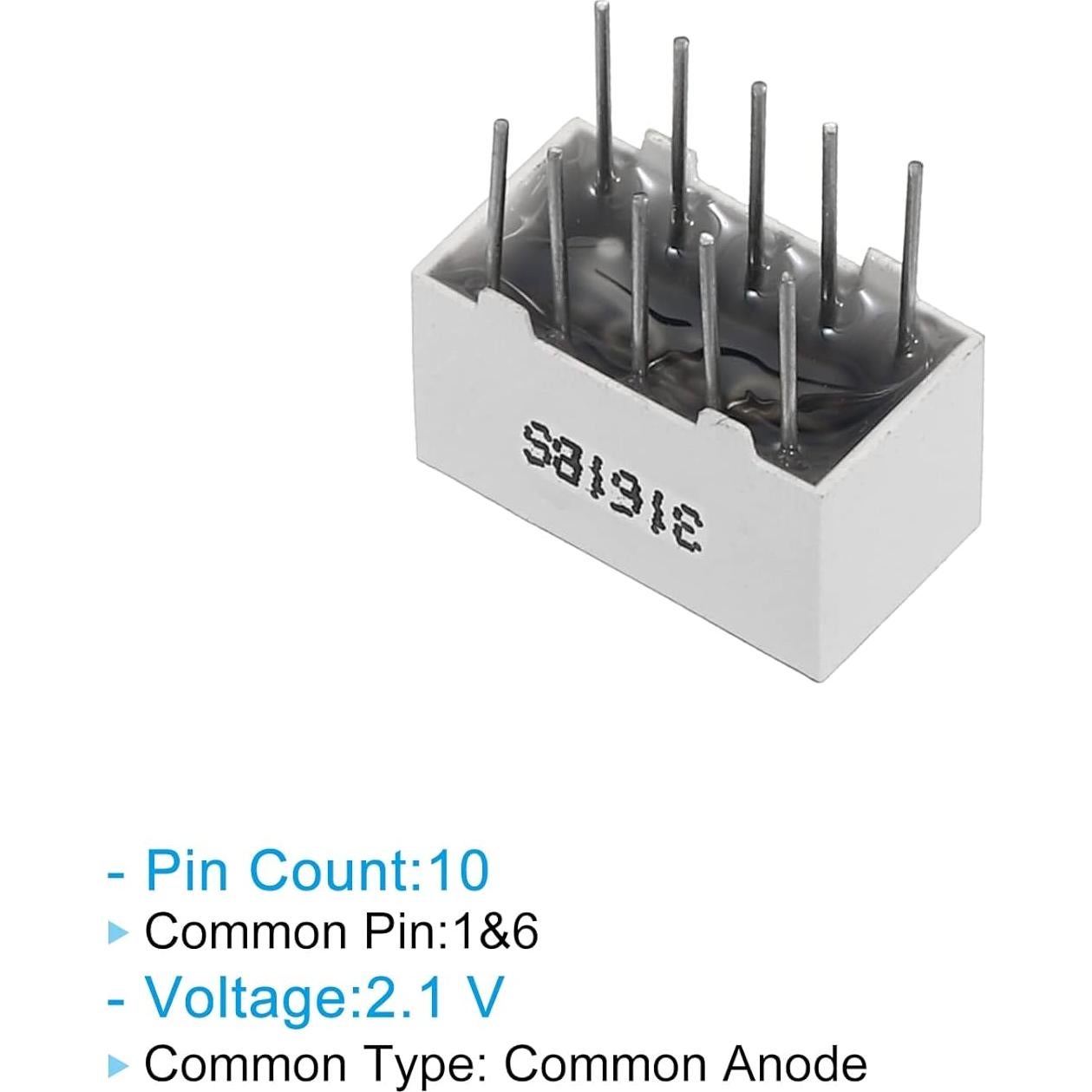 Tubo Digital LED PATIKIL Rojo 10 Piezas 7 Segmento 2.1V