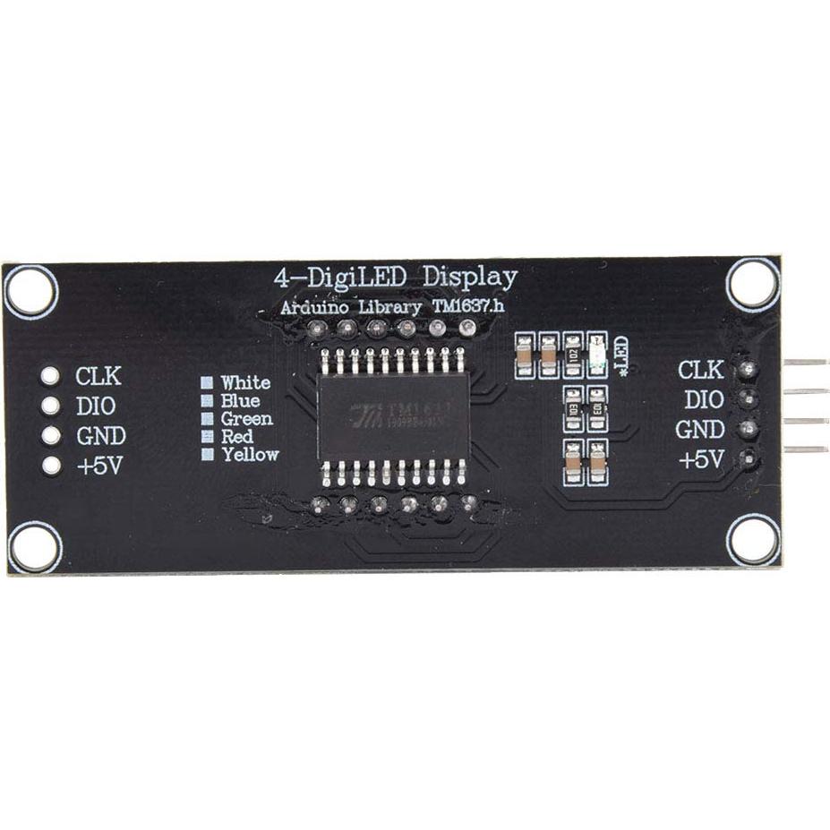 Módulo Reloj LED 4 Dígitos TM1637 Azul Compatible Raspberry Pi