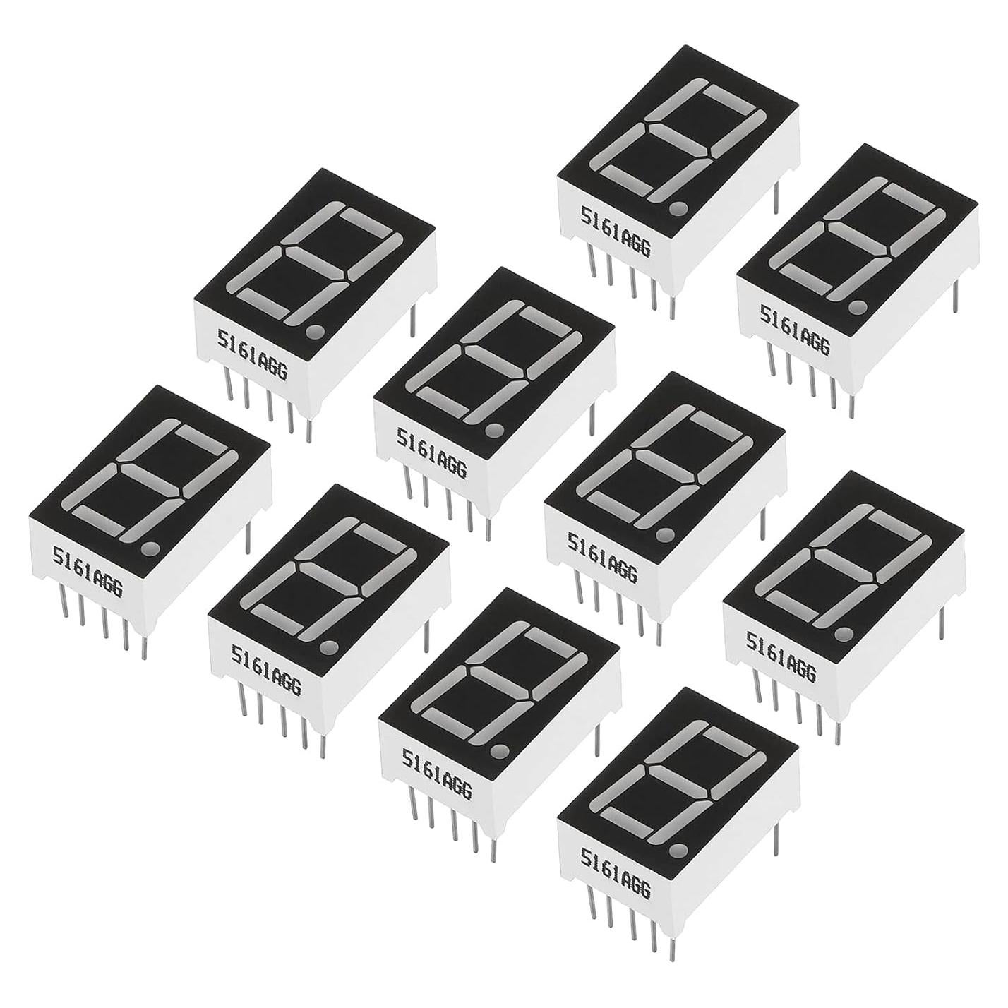 Tubo Digital LED Verde PATIKIL 20 Unidades 0.56" 3.3V 10 Pines