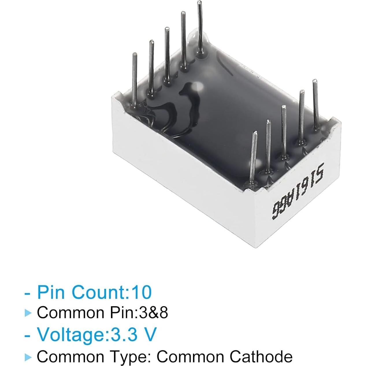 Tubo Digital LED Verde PATIKIL 20 Unidades 0.56" 3.3V 10 Pines