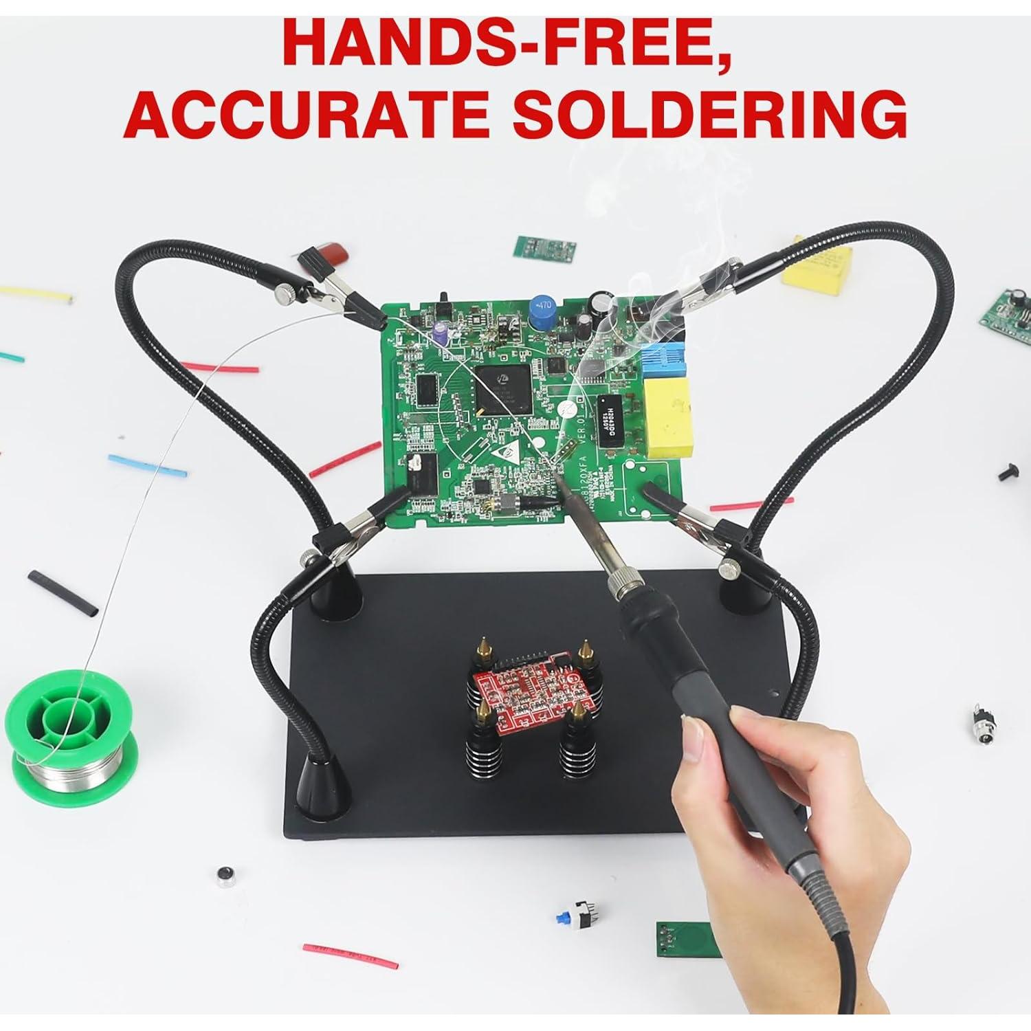 Mano Ayudante Magnética NEWACALOX con 4 Pilares y Brazos Flexibles