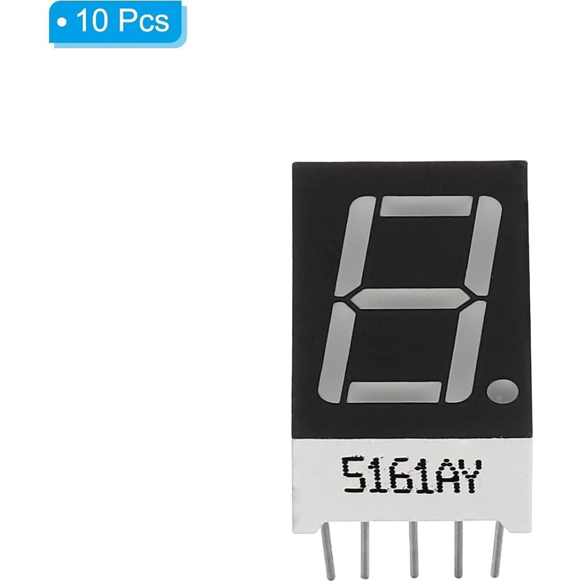 Tubo Digital LED Amarillo PATIKIL 10 Piezas 1 Bit 2.1V