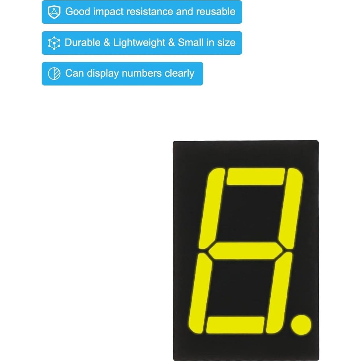 Tubo Digital LED Amarillo PATIKIL 10 Piezas 1 Bit 2.1V