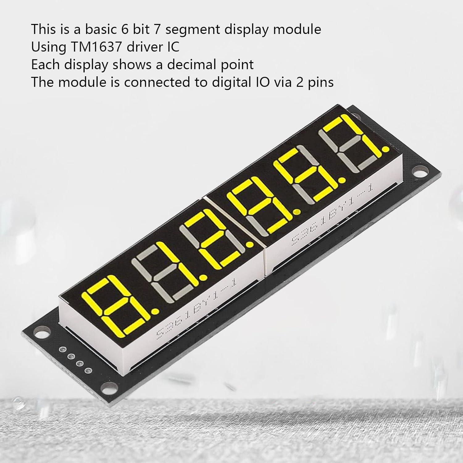 Módulo de Pantalla Digital Kadimendium 6 Dígitos 7 Segmentos LED Amarillo