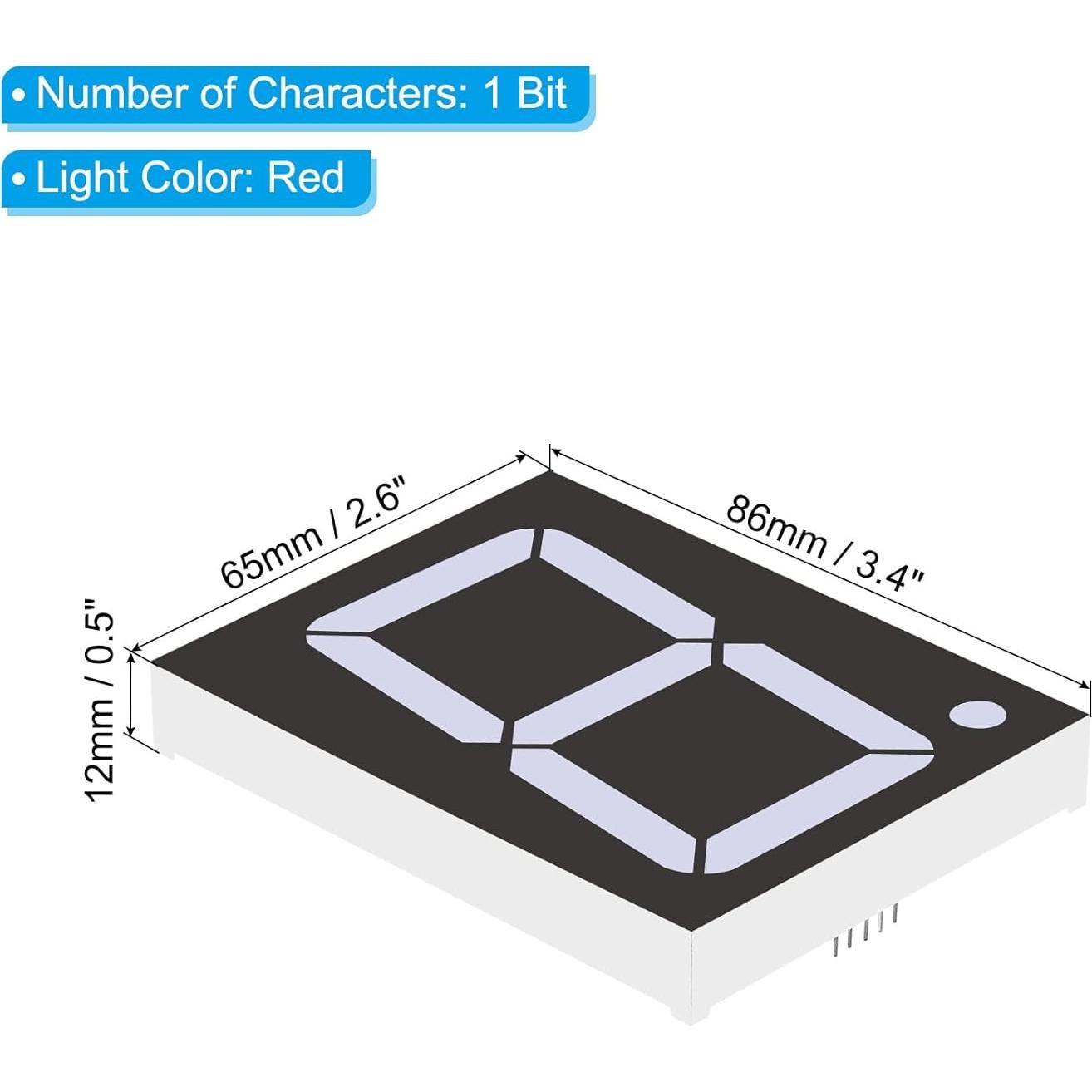 Tubo Digital LED PATIKIL Rojo 7 Segmentos 10 Pines 7.2V