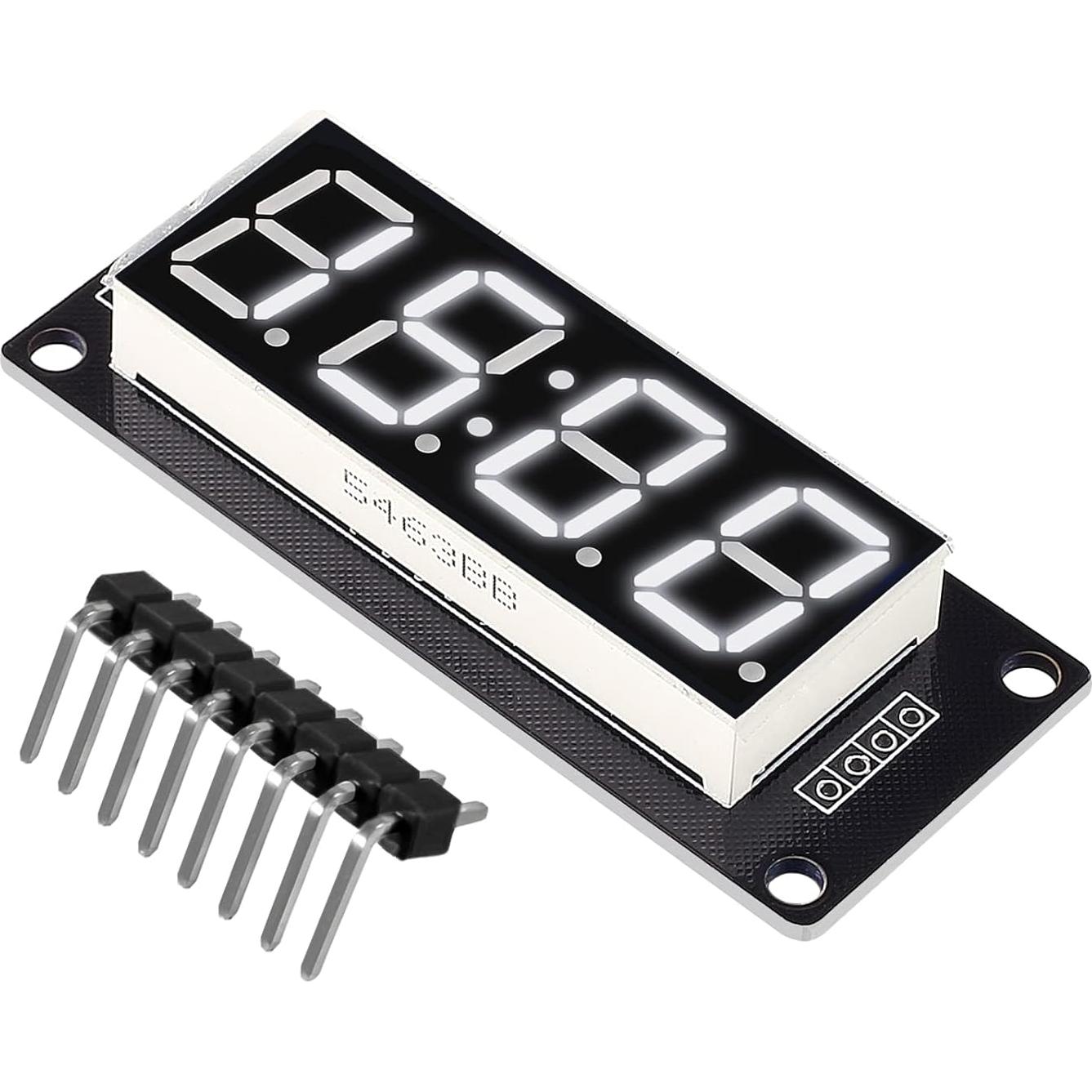 5 Piezas Módulo Reloj Digital LED 0.56" TM1637 Blanco