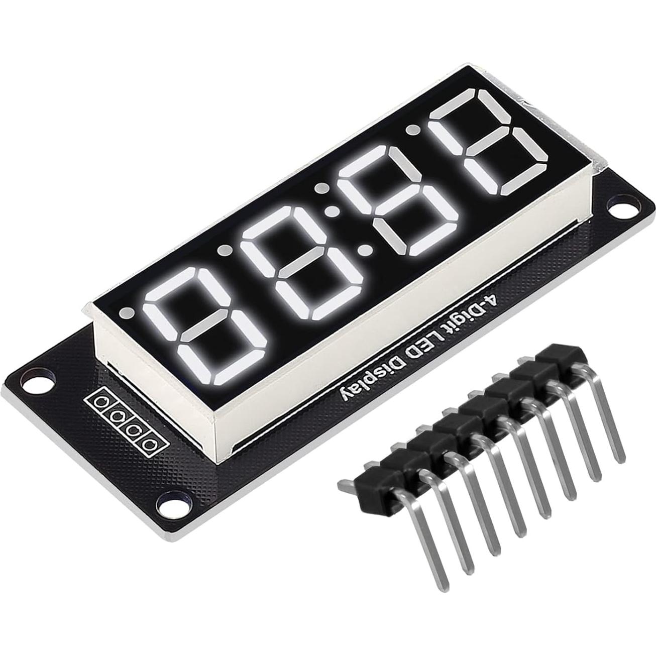 5 Piezas Módulo Reloj Digital LED 0.56" TM1637 Blanco