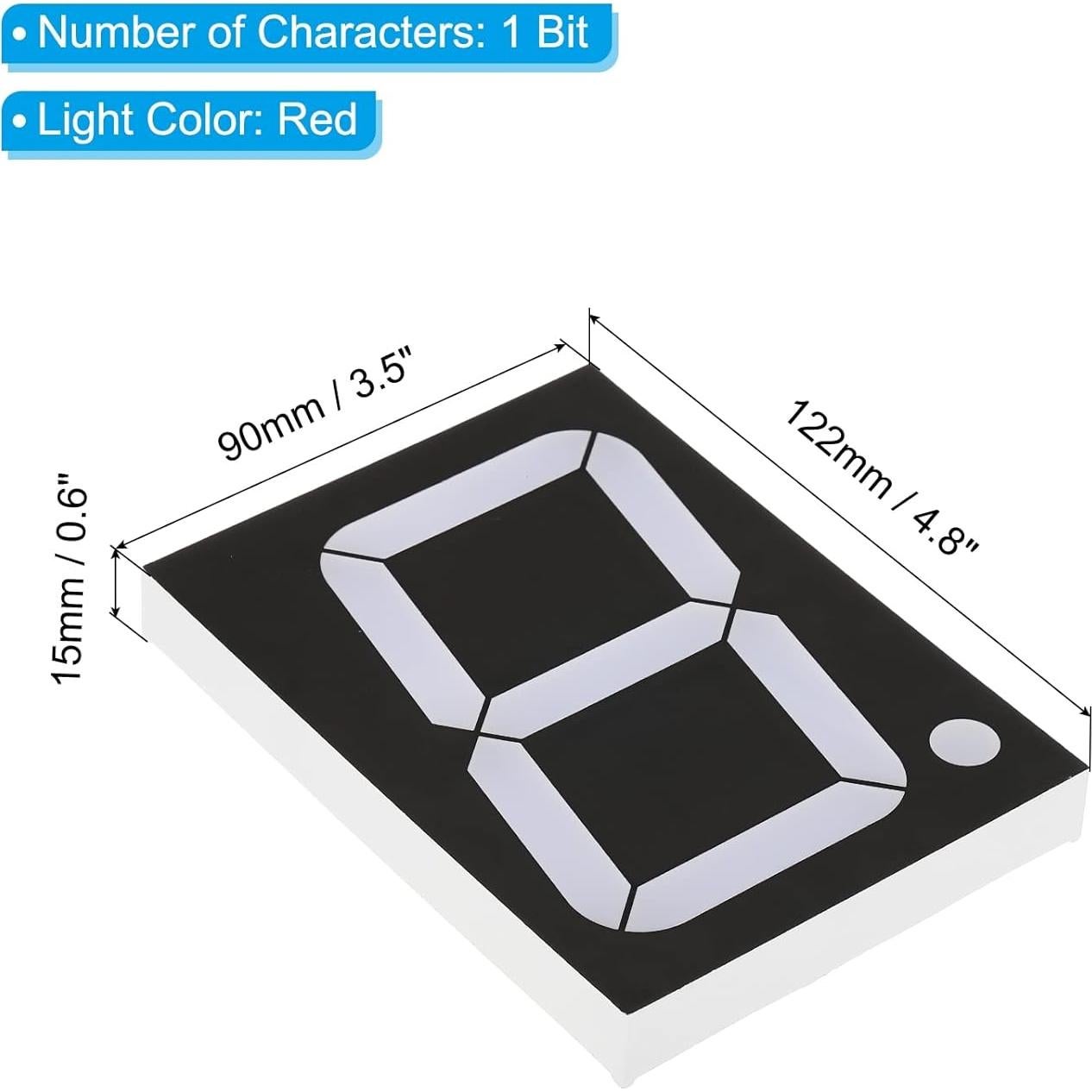 Tubo Digital LED PATIKIL 7 Segmentos Rojo 10 Pines 7.2V 4"