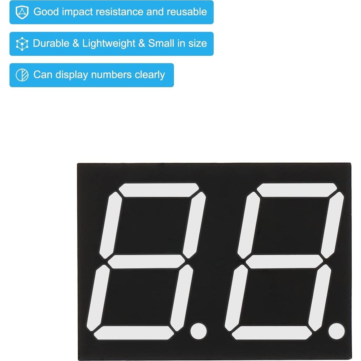 Tubo Digital LED PATIKIL 5 Piezas Anodo Común 2 Bit 3.3V Blanco