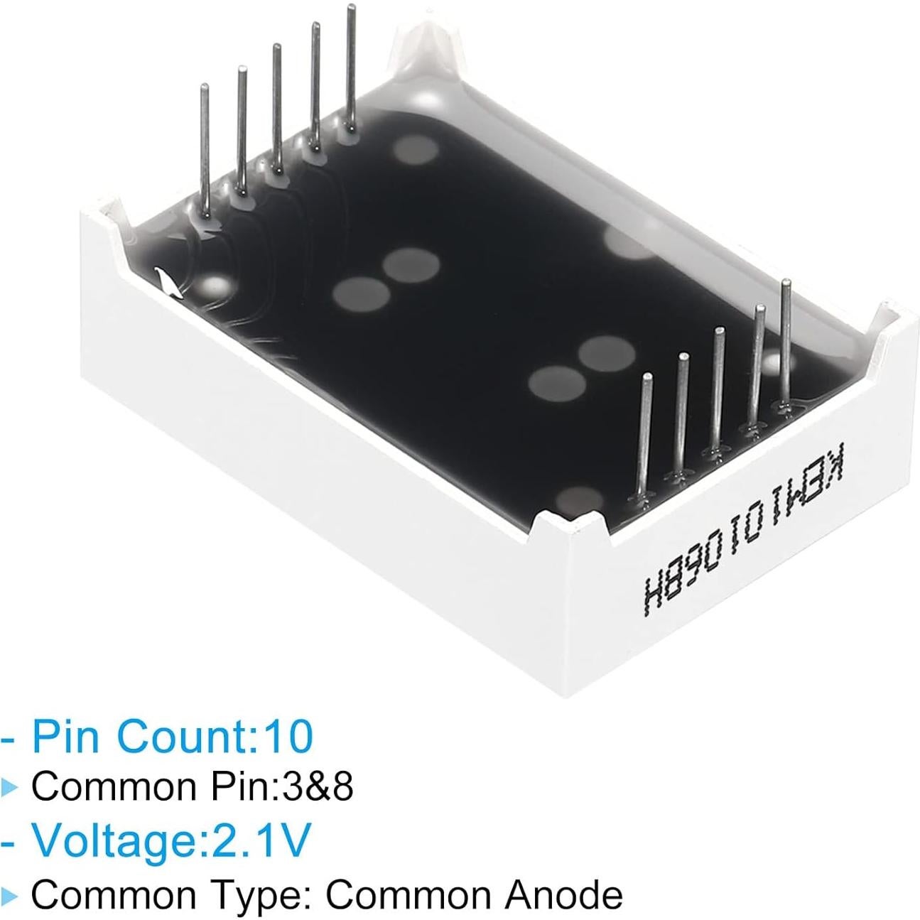 Tubo Digital LED PATIKIL Rojo 20 Piezas 7 Segmentos 10 Pines