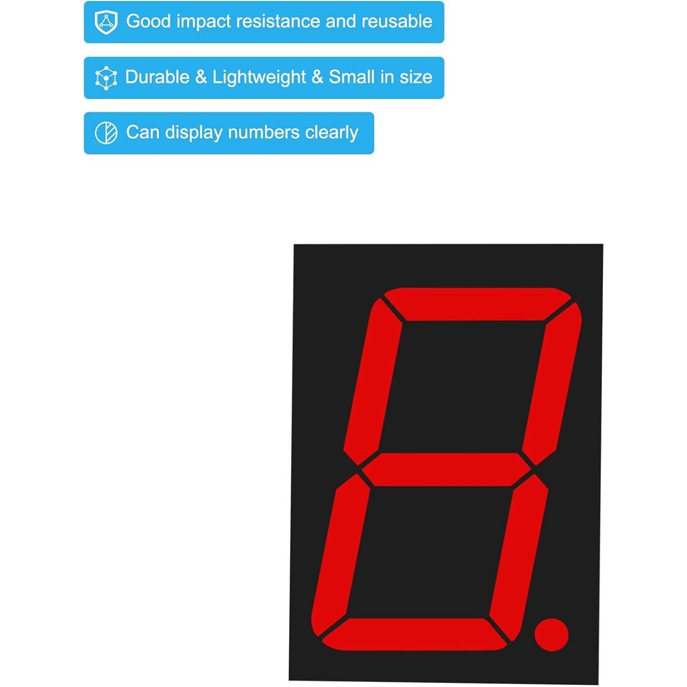 Tubo Digital LED PATIKIL Rojo 20 Piezas 7 Segmentos 10 Pines