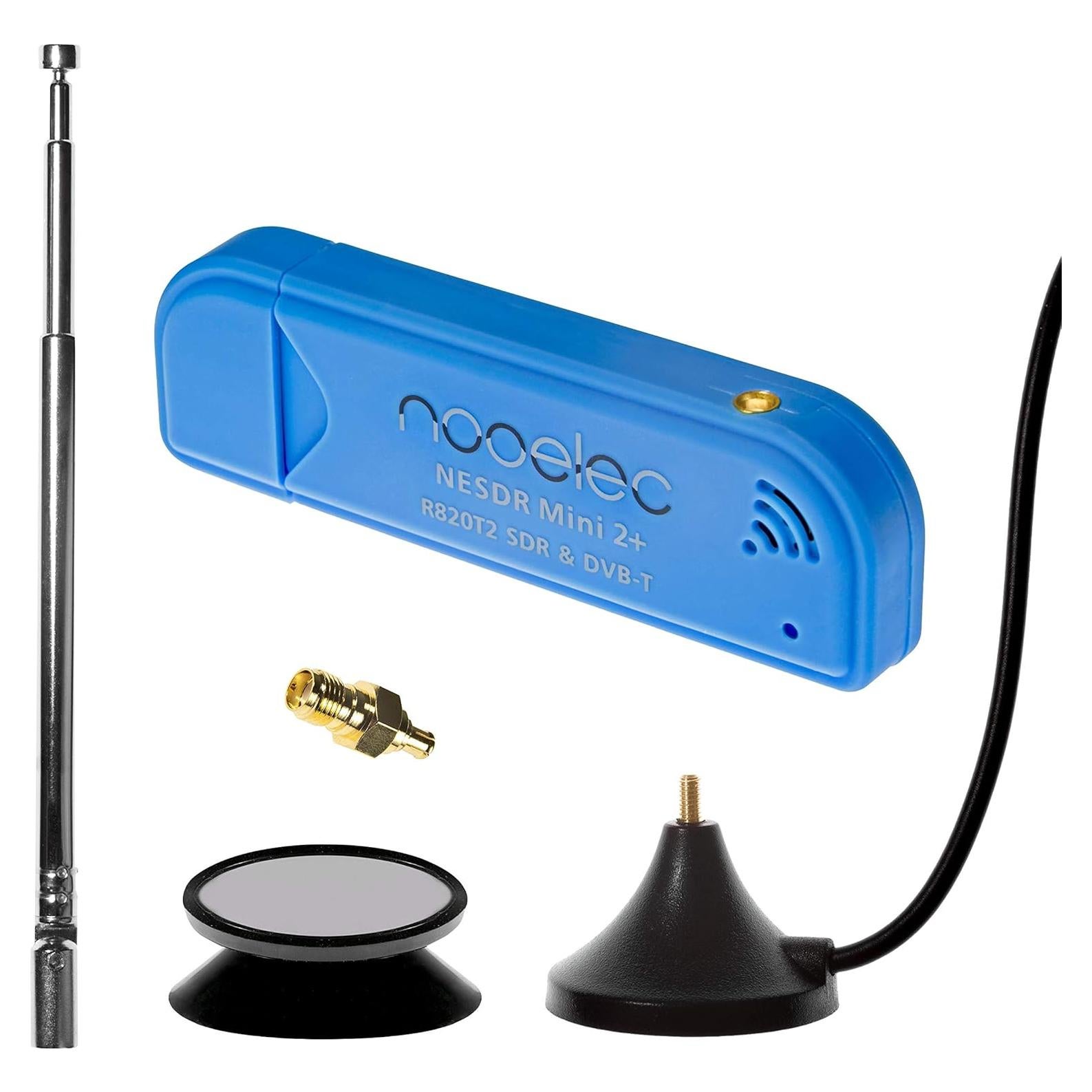 Receptor SDR NooElec NESDR Mini 2+ con Antena y Adaptador