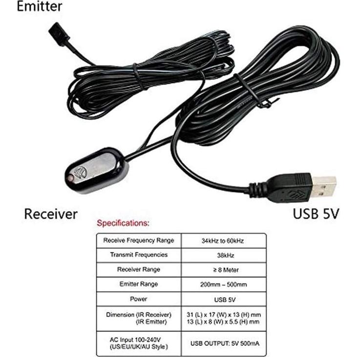 Kit Control Infrarrojo Baijun Tech 1 Receptor 1 Emisor USB