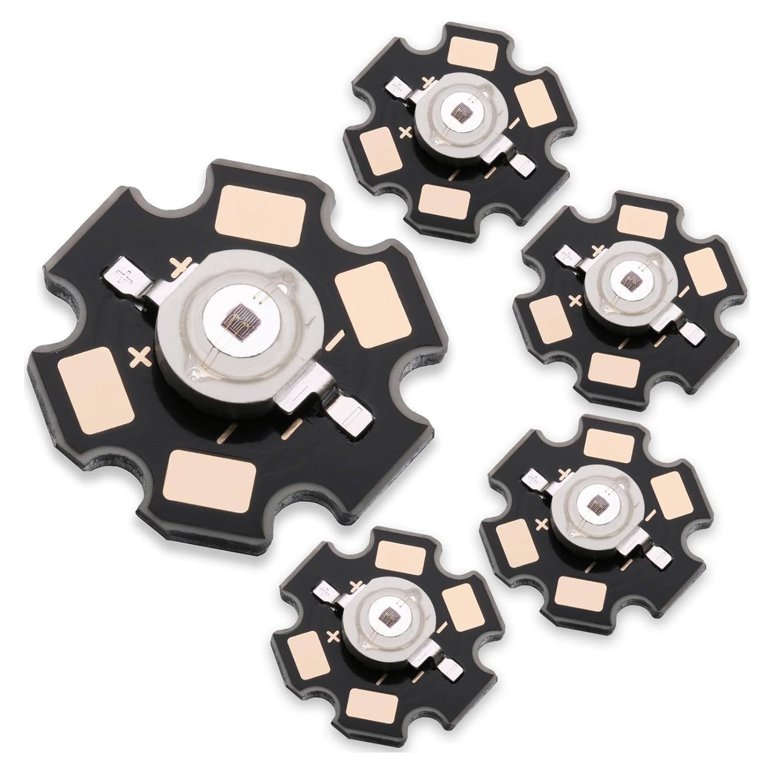 5 Piezas LED Infrarrojo 940nm 3W LEDGUHON con PCB 20mm