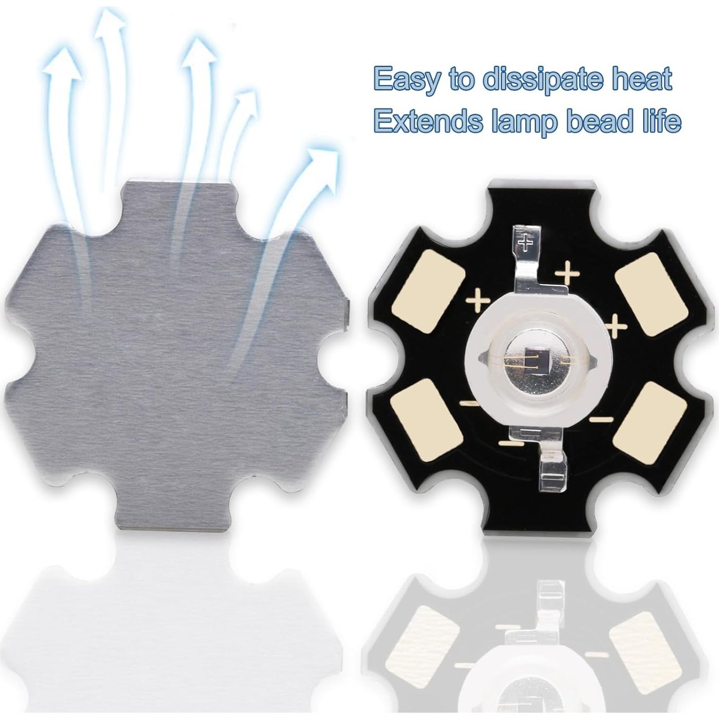 5 Piezas LED Infrarrojo 940nm 3W LEDGUHON con PCB 20mm