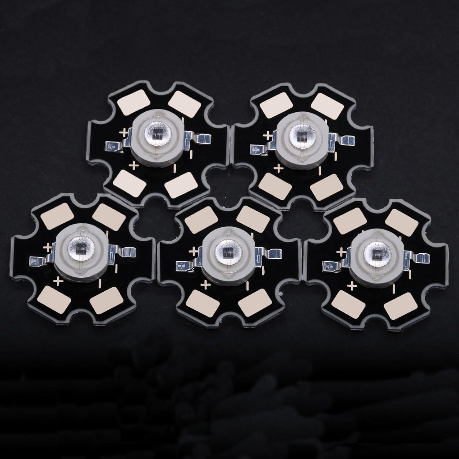 5 Piezas LED Infrarrojo 940nm 3W LEDGUHON con PCB 20mm