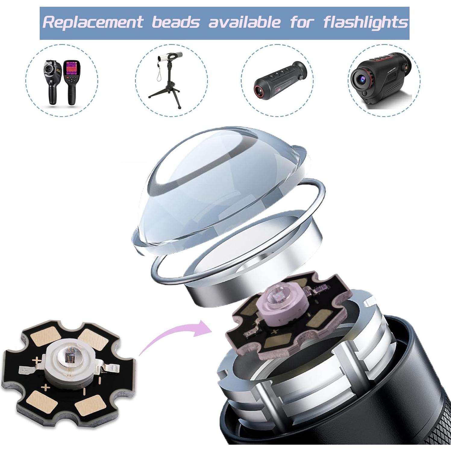 5 Piezas LED Infrarrojo 940nm 3W LEDGUHON con PCB 20mm