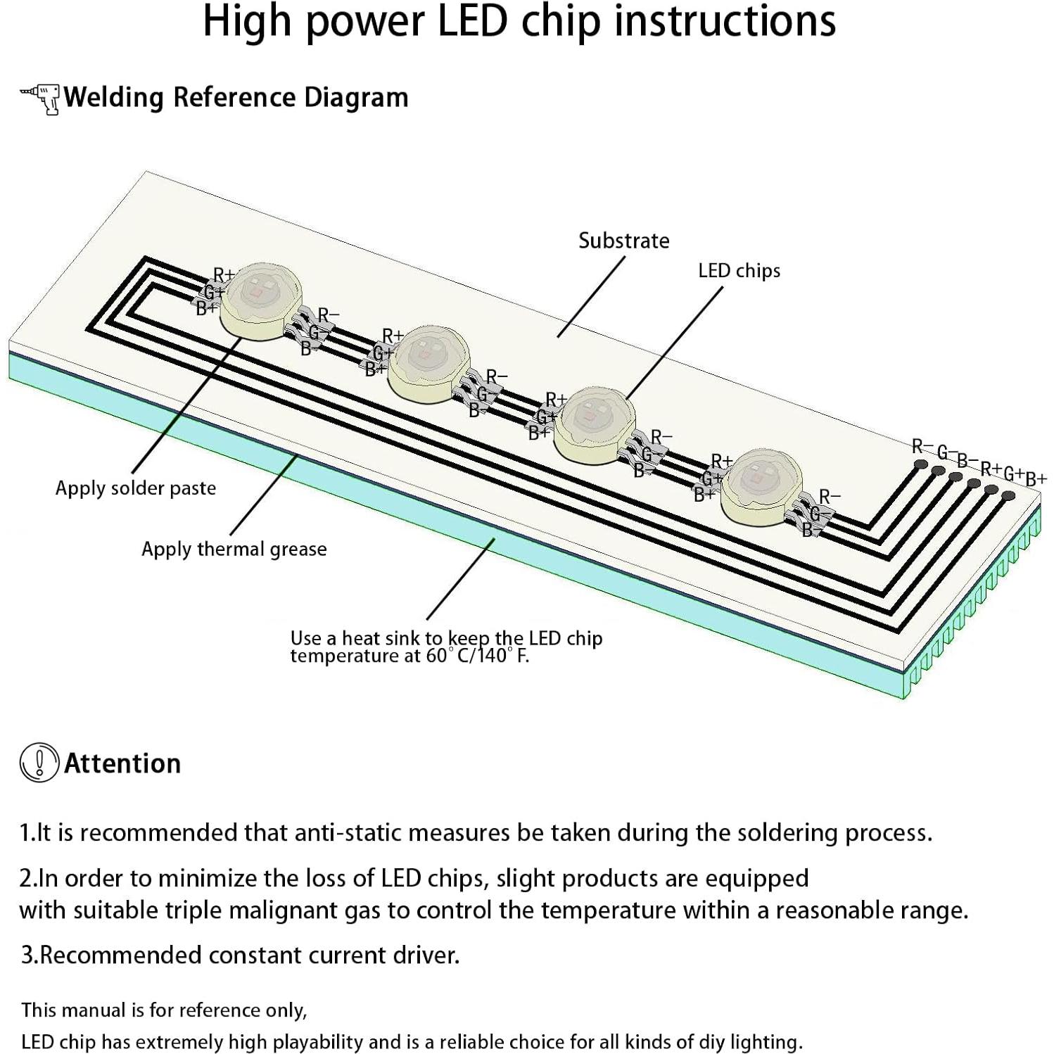 10 Pcs LED Infrarrojo 740nm 3W Chip Alta Potencia LEDGUHON