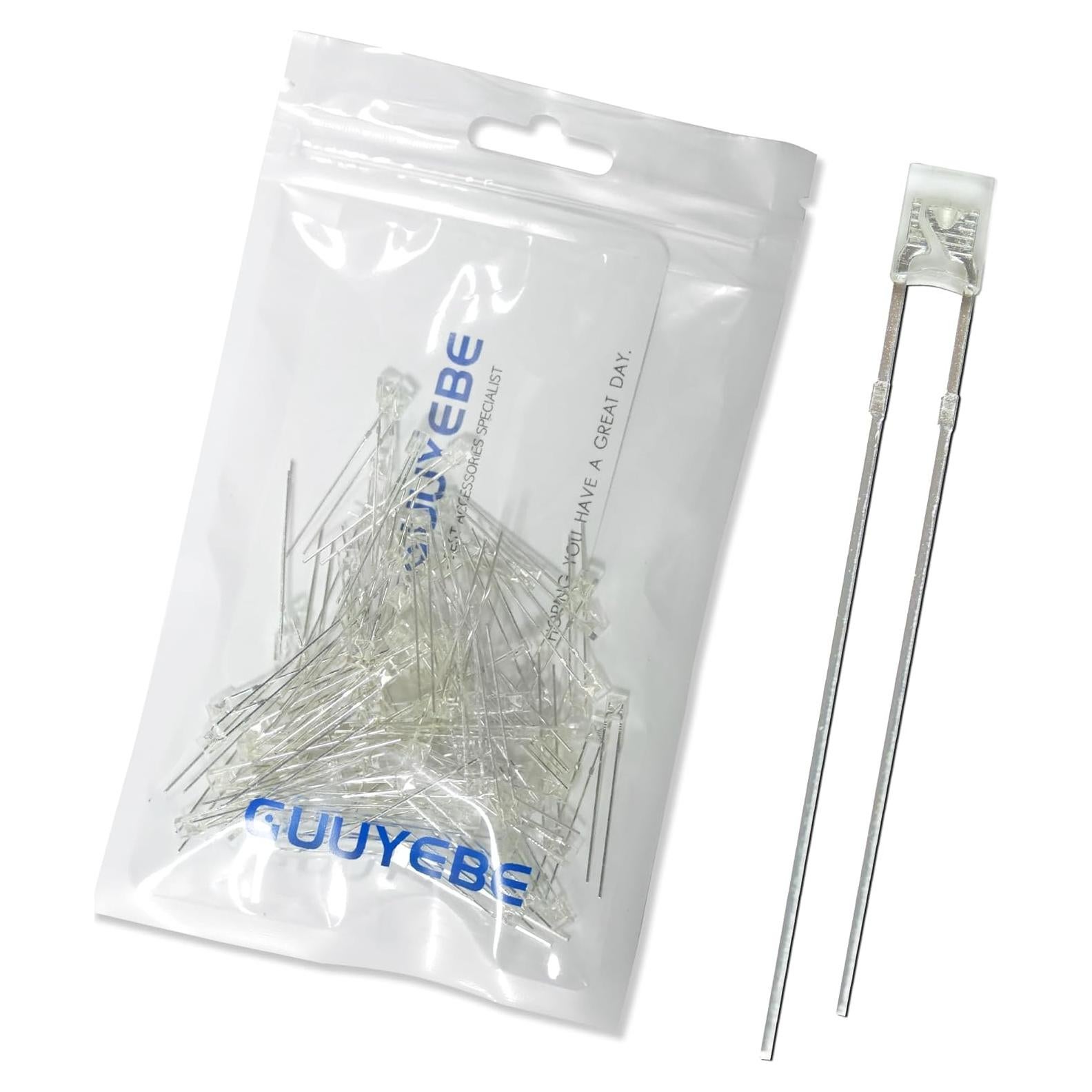 Diodo LED Blanco 2x3x4mm GuuYebe 100pcs DC 3V 20mA
