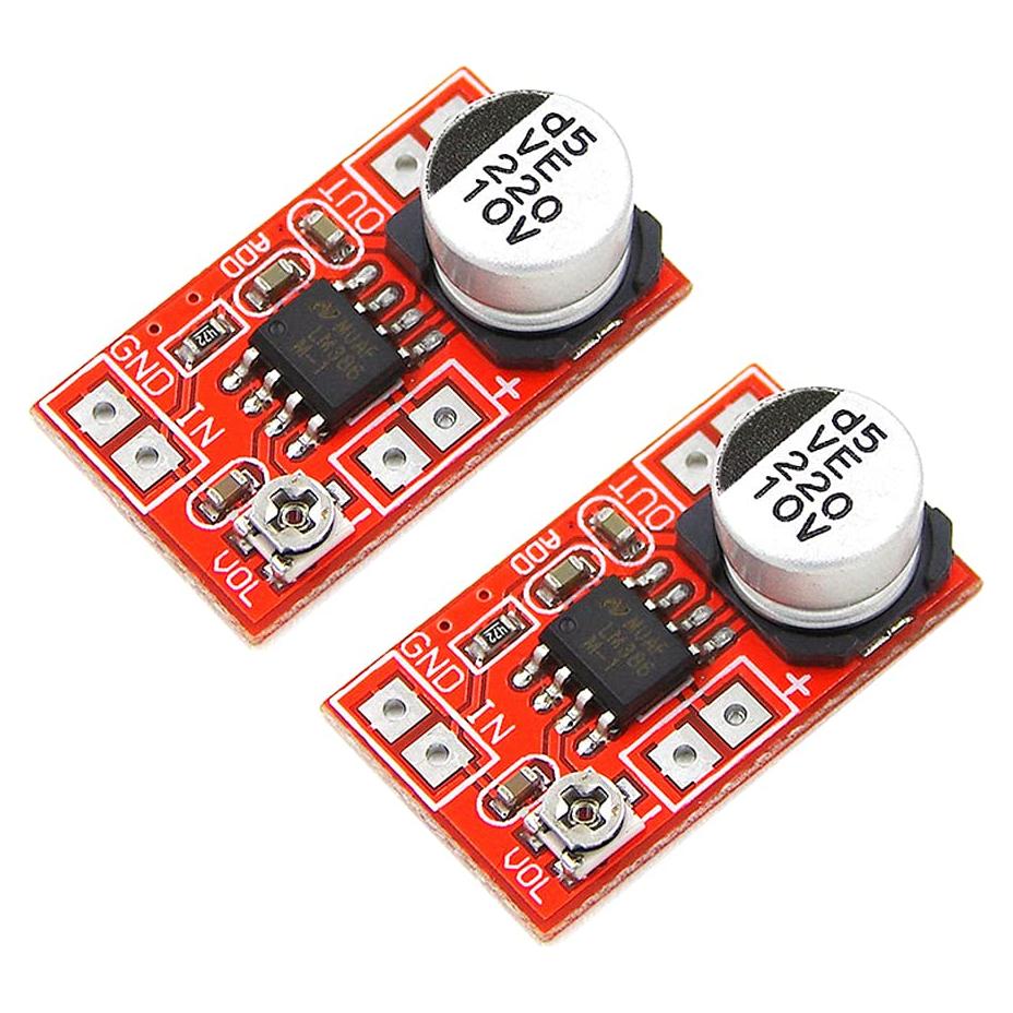 2PCS Módulo Amplificador de Micrófono Electret QINIZX LM386 750mW
