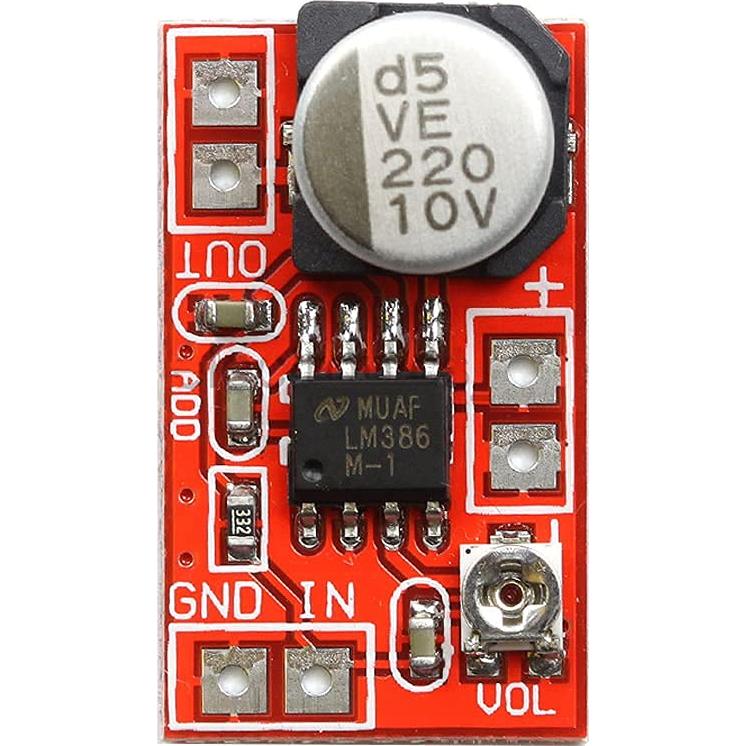2PCS Módulo Amplificador de Micrófono Electret QINIZX LM386 750mW