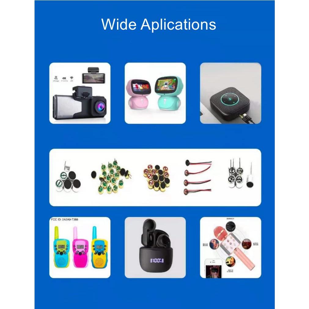 Micrófono Electret Fielect 9767-60DB 10 Pcs 9.7x7mm