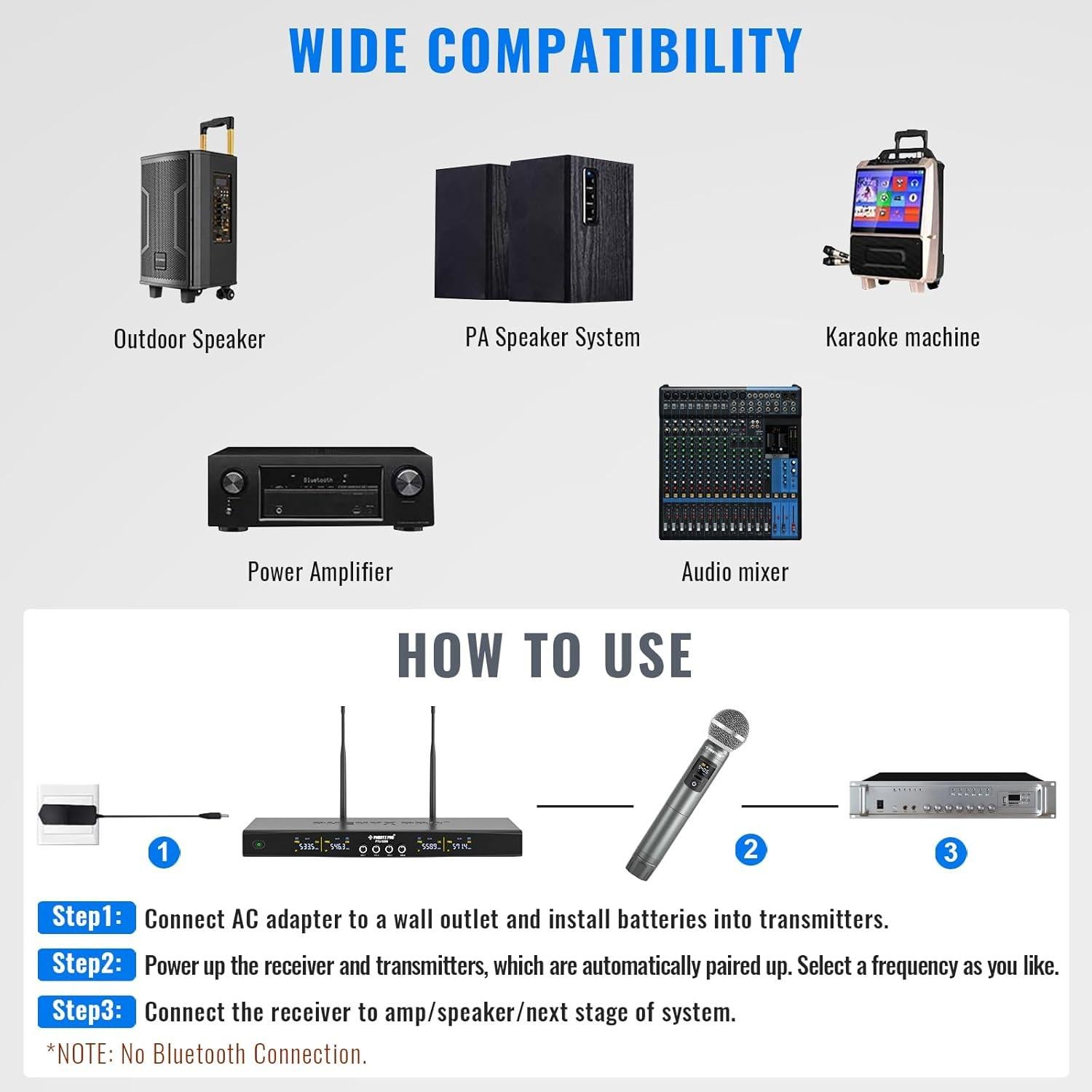 Sistema de Micrófono Inalámbrico Phenyx Pro PTU-5200, 4 Canales