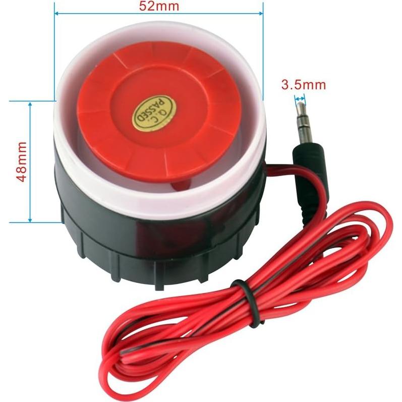 Sirena de Alarma Electrónica Piezoeléctrica Bestgo 120dB 12V