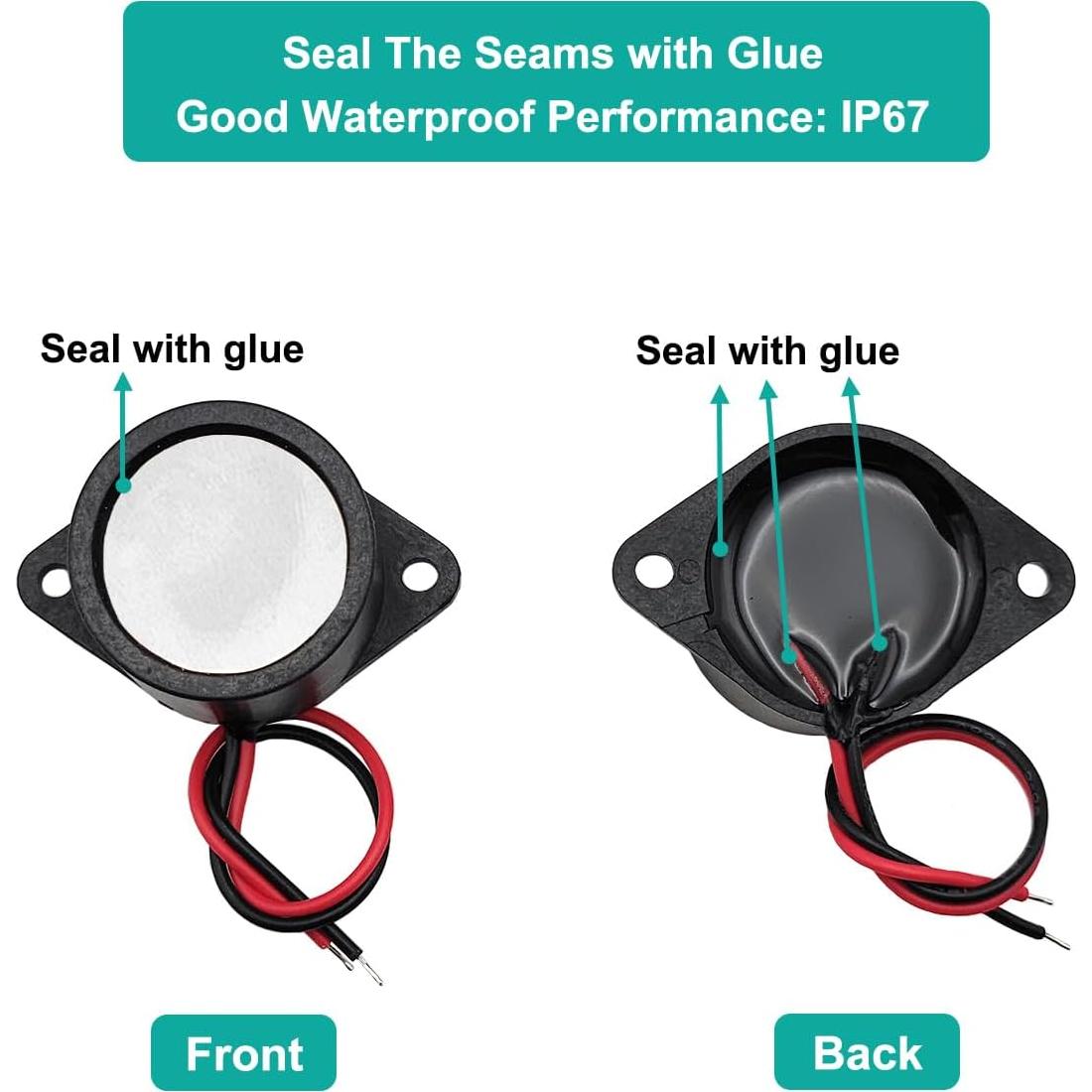 5 Zumbadores Piezoeléctricos Impermeables 24V HANSOOL 2616