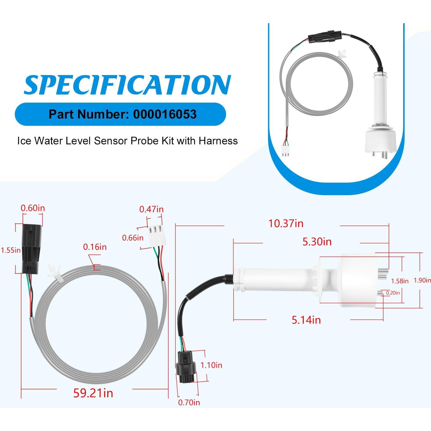 Kit de Sonda de Nivel de Agua Manitowoc 000016053 - Reemplazo Premium