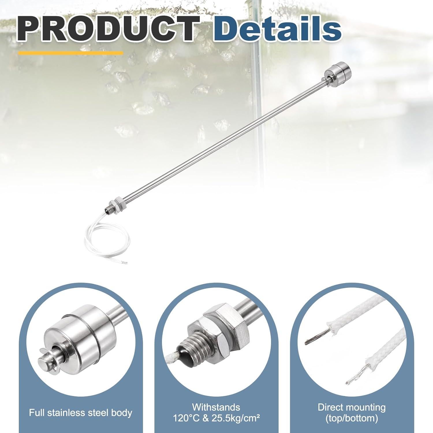 Interruptor de Flotador Acero Inoxidable MECCANIXITY 300mm 110V