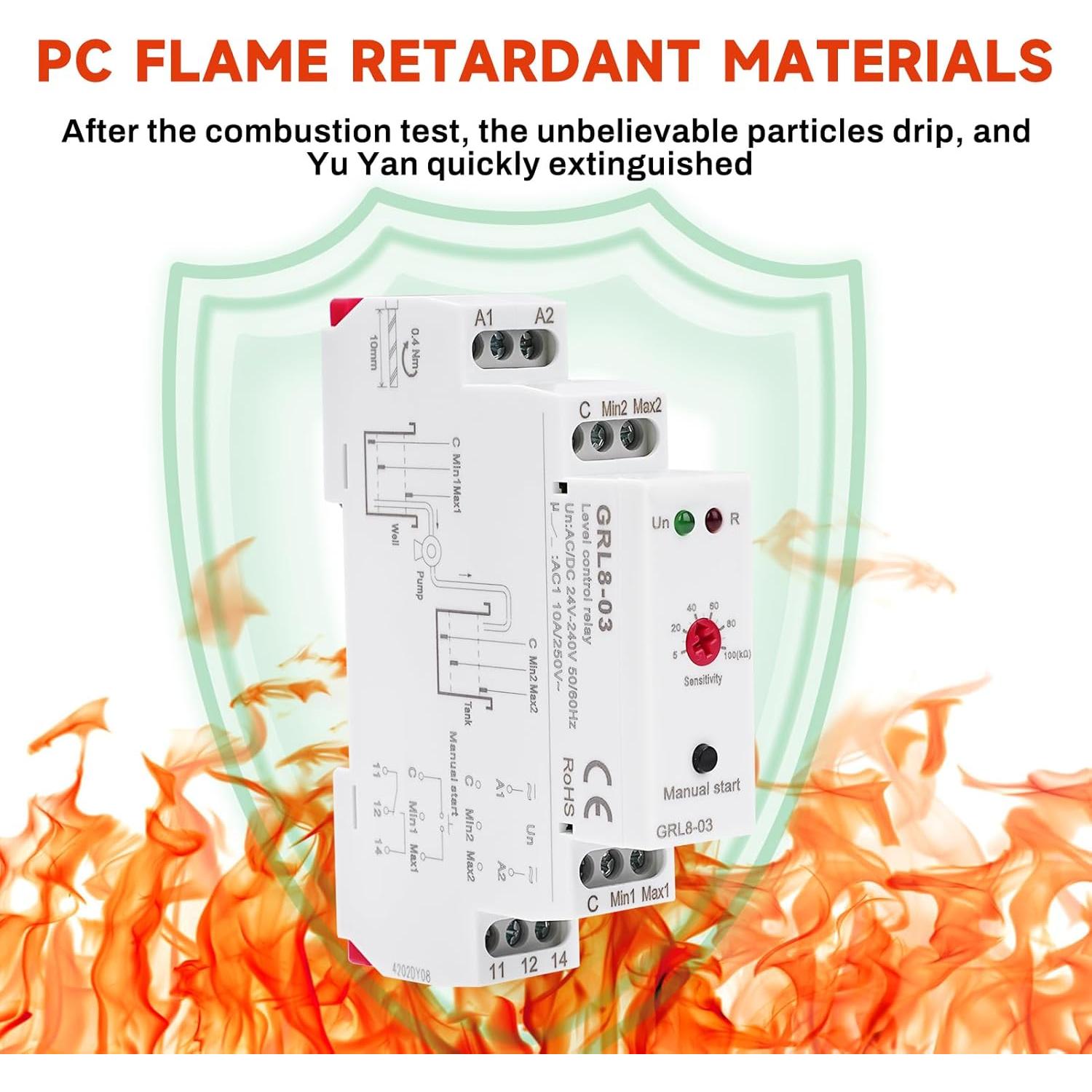 Relé de Control de Nivel de Líquido ZPSHYD GRL8-03 10A 24-240V