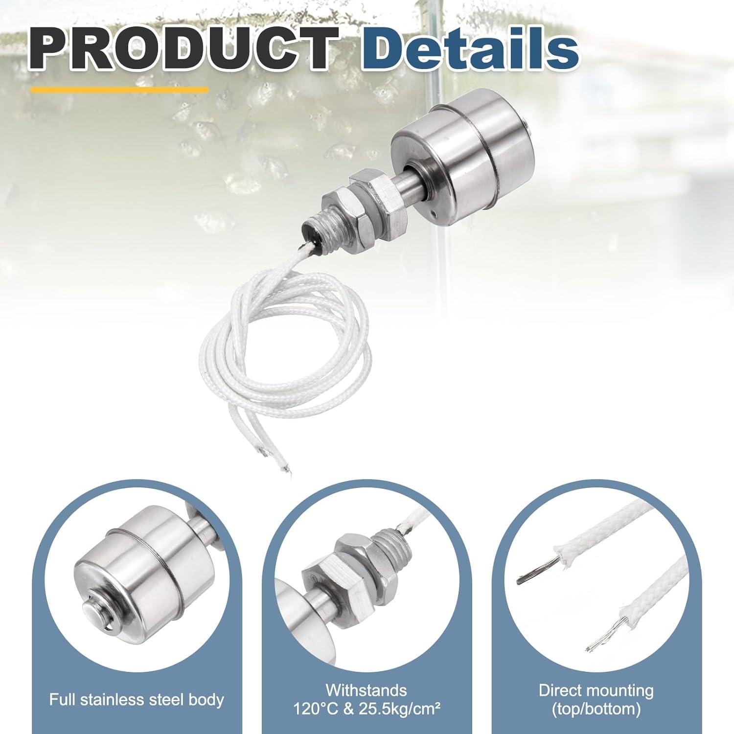 Interruptor de Flotador Acero Inoxidable MECCANIXITY 45mm 110V