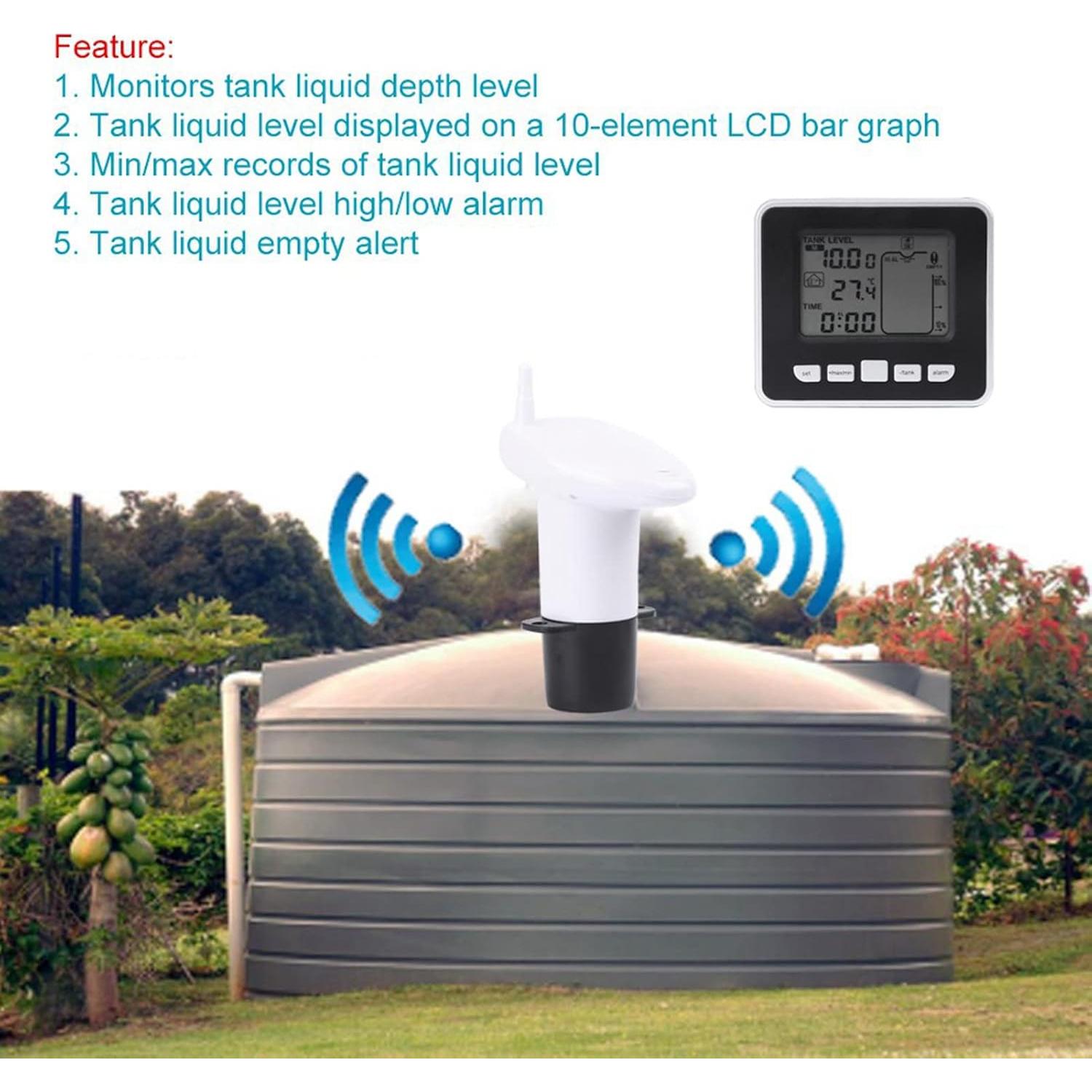 FTVOGUE Medidor de Nivel de Líquido Ultrasonido con Pantalla LCD