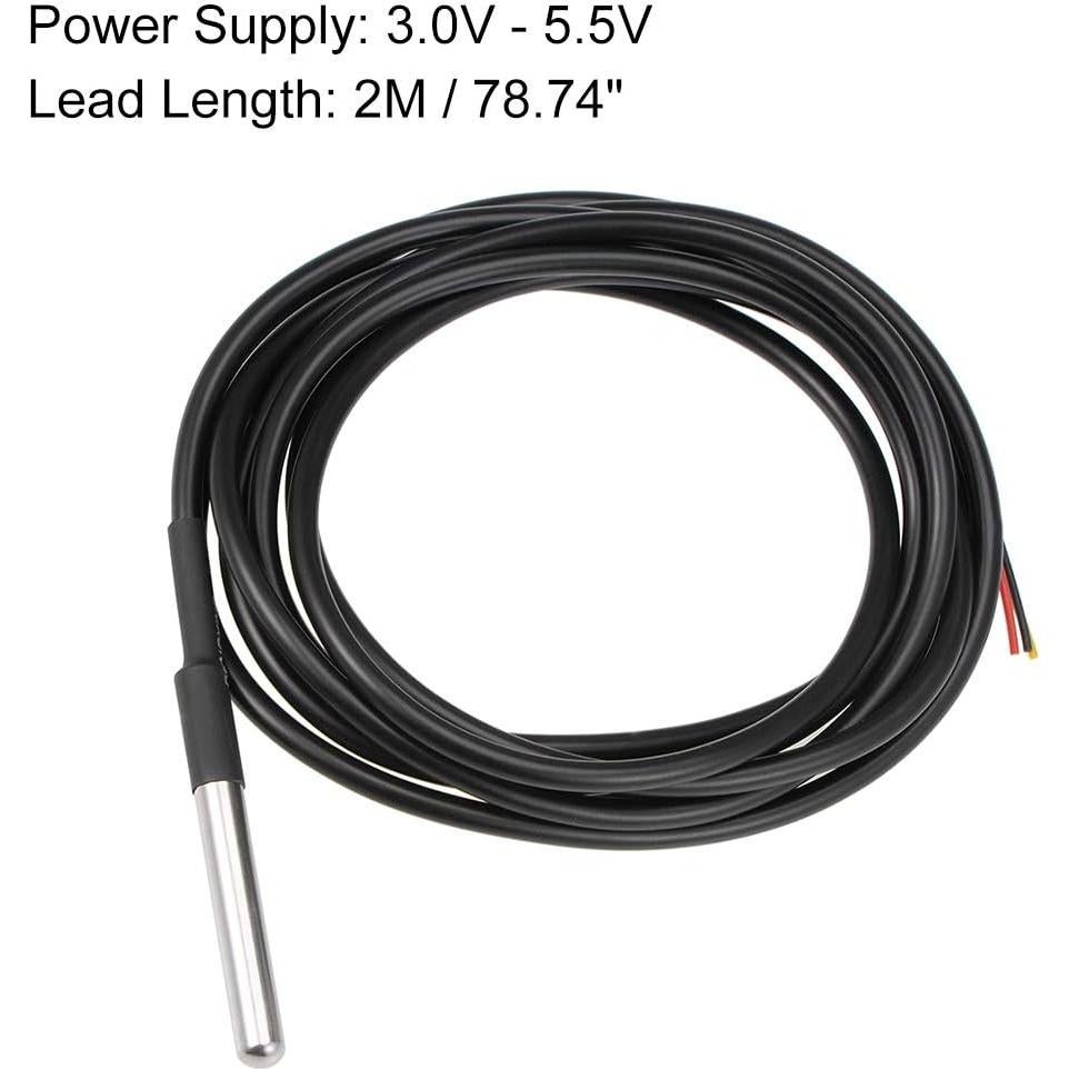Sensor de Temperatura Digital Impermeable uxcell DS18B20 2M - 3 Piezas
