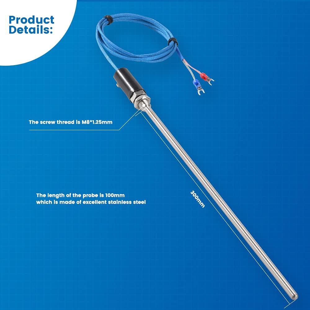 Sensor de Temperatura Termopar Tipo K CGELE 0-600°C Sonda 300mm