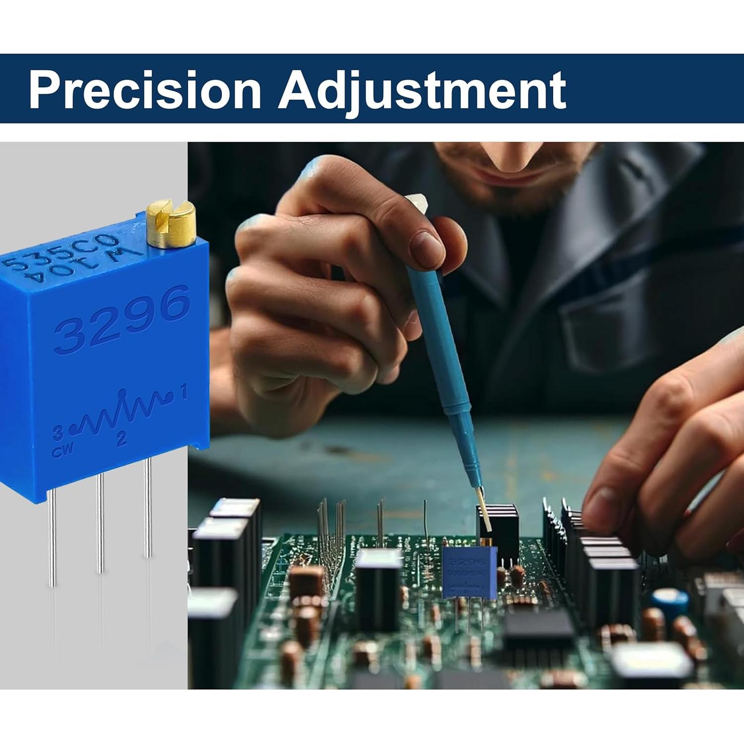 Kit de Potenciómetros Trimmer 3296W 60PCS 100Ω a 500KΩ