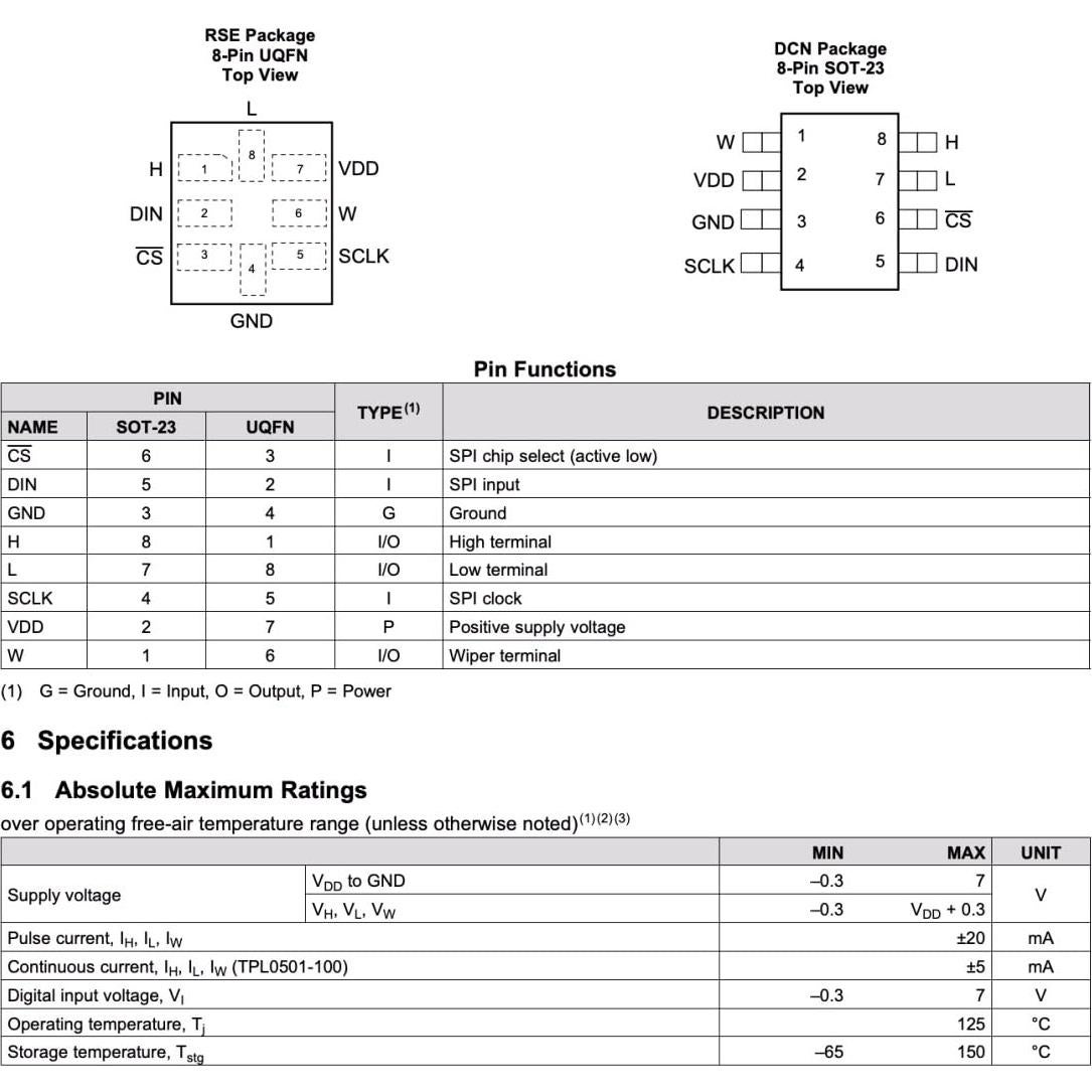 Módulo Potenciometro Digital GODIYMODULES TPL0501 100K SPI