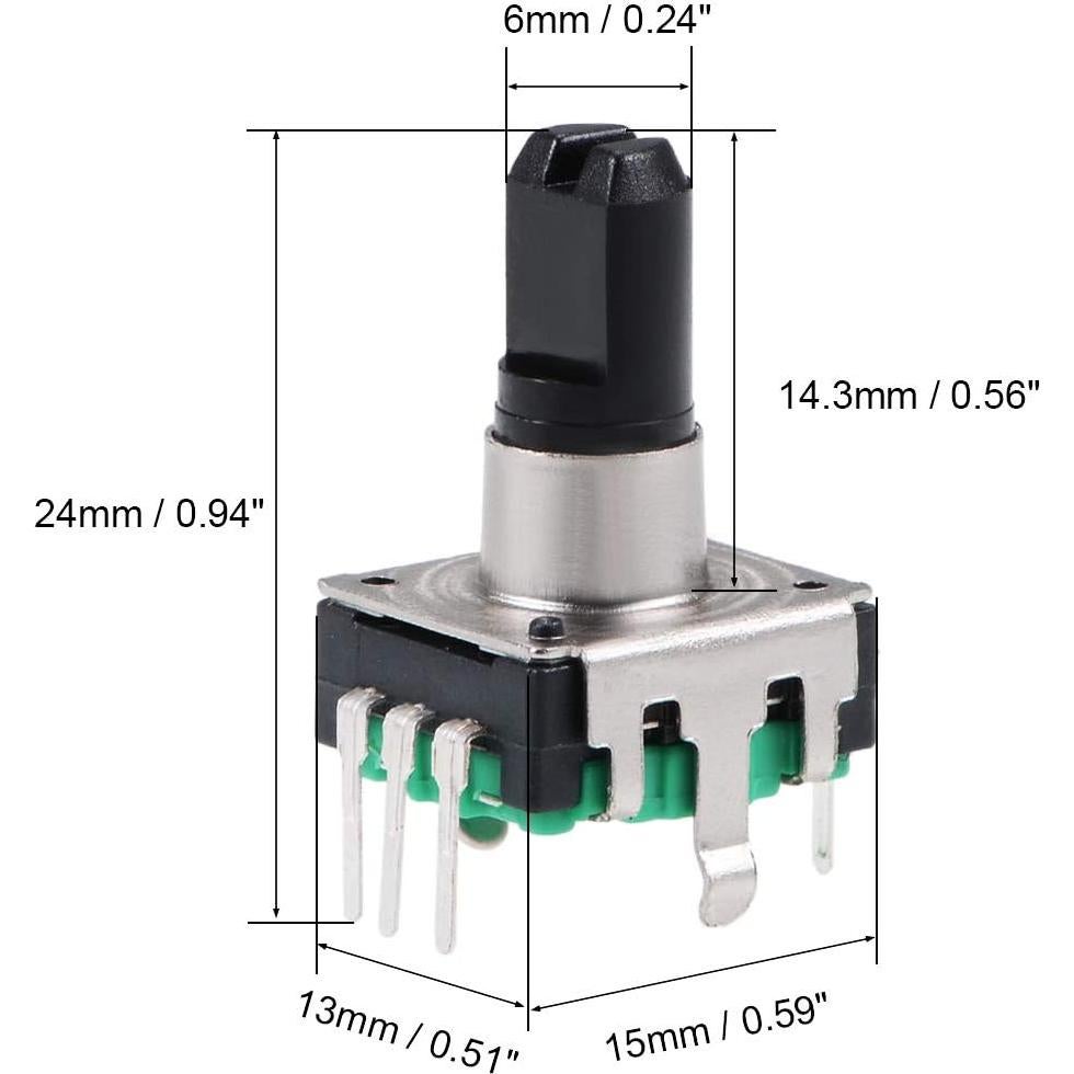 Encoder Rotativo uxcell 360 Grados 7 Pines Tipo D Verde 2pcs