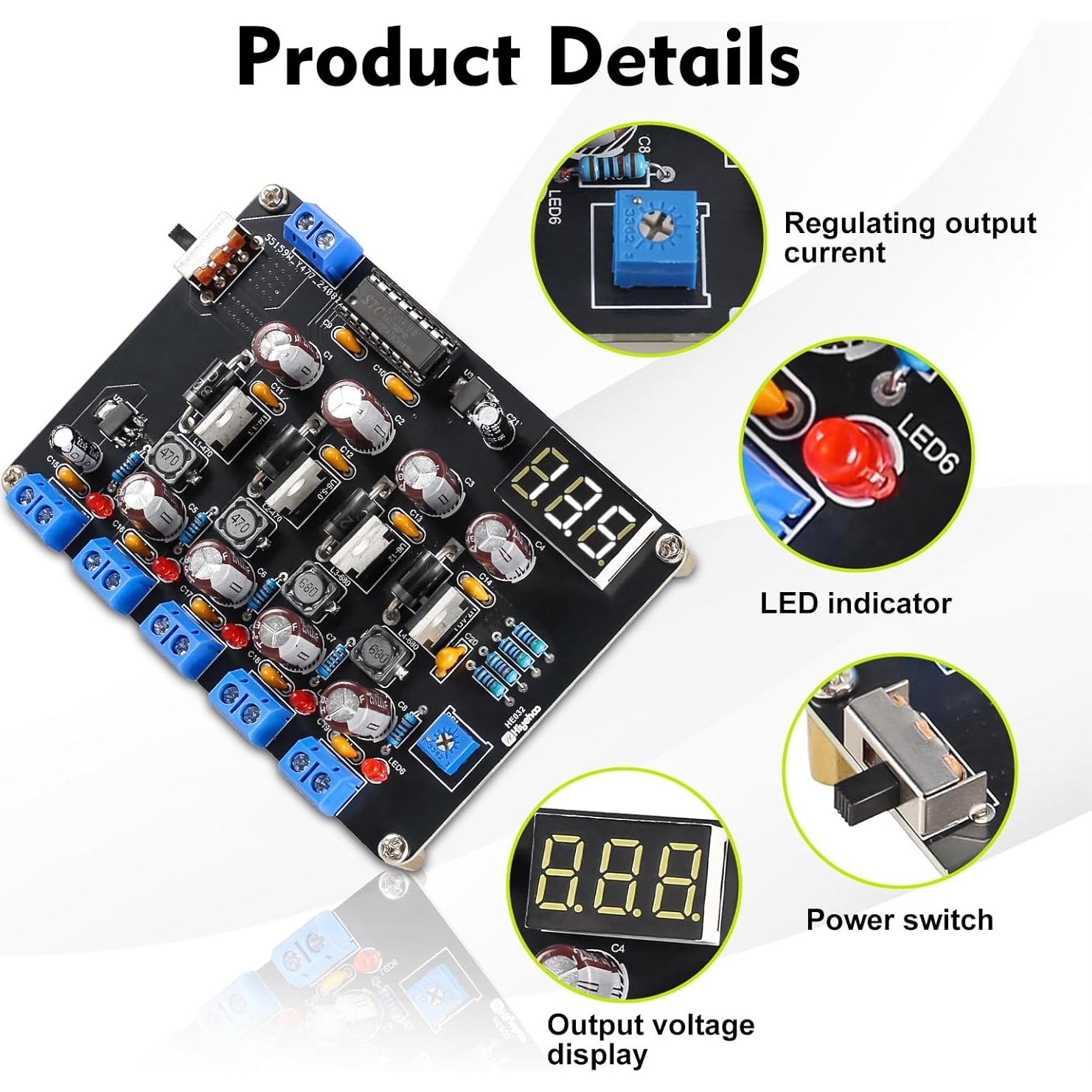 Kit de Soldadura PEMENOL LM2596 con Salidas Ajustables 1.5V-12V