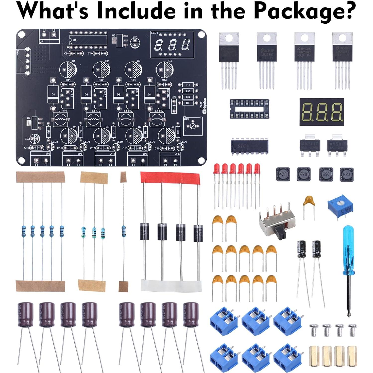 Kit de Soldadura PEMENOL LM2596 con Salidas Ajustables 1.5V-12V
