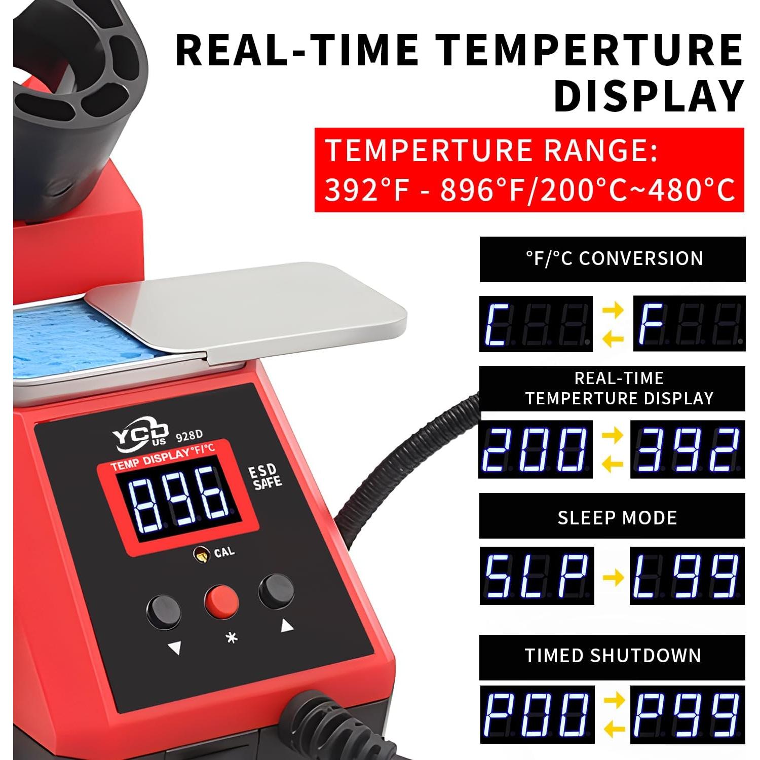 Estación de Soldadura Digital 60W Weld Lux 928D con Accesorios