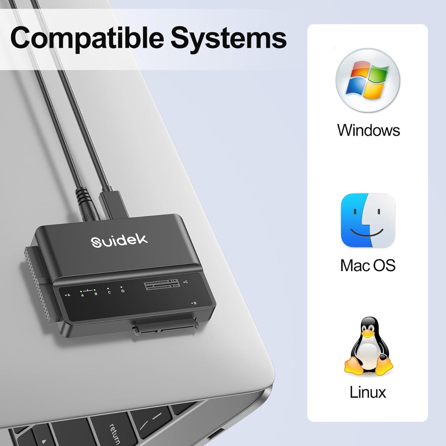 Adaptador USB-C M.2 a SATA/IDE SUIDEK 10Gbps Sin Herramientas