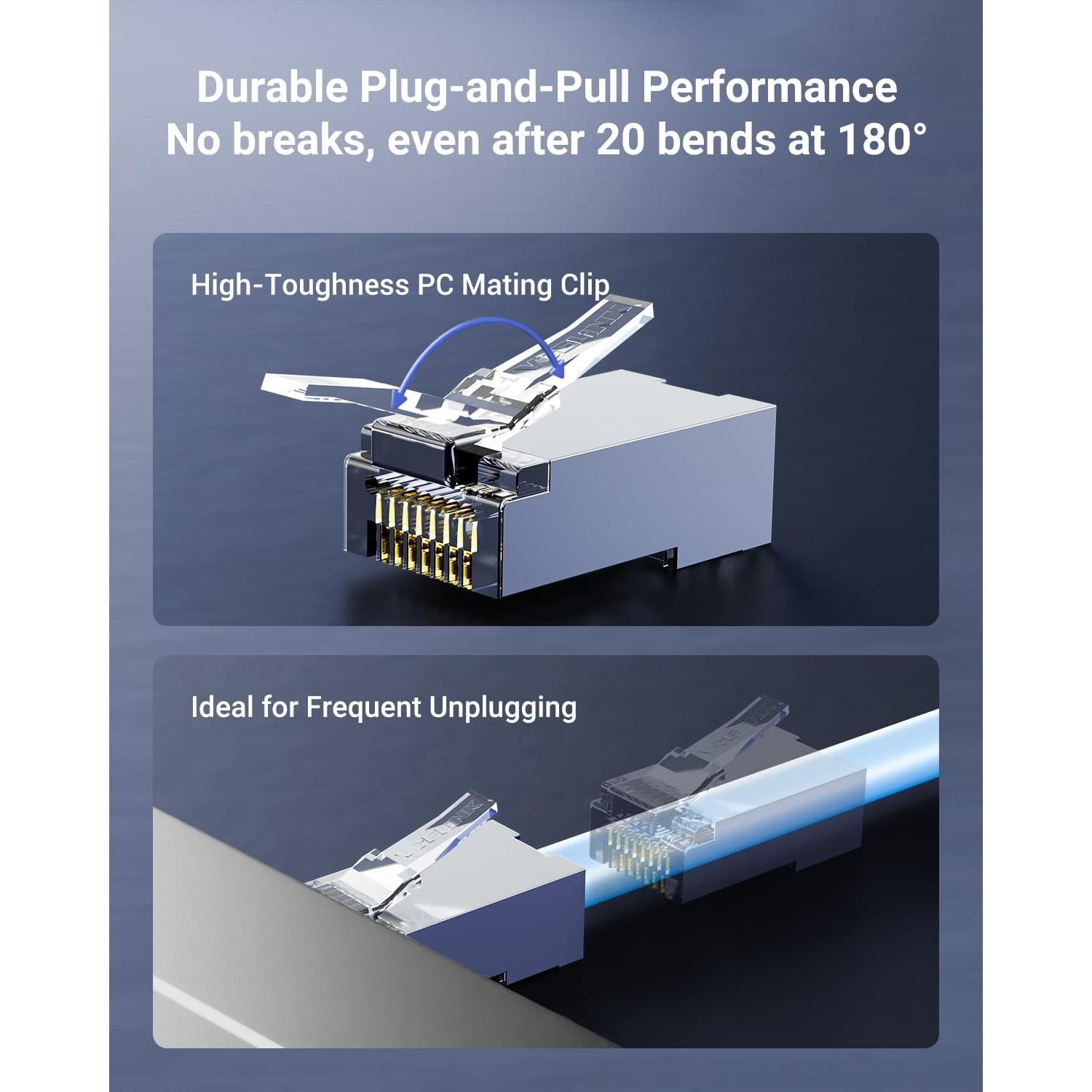 Conectores RJ45 Pasantes Blindados VCE Cat6 100 Unidades