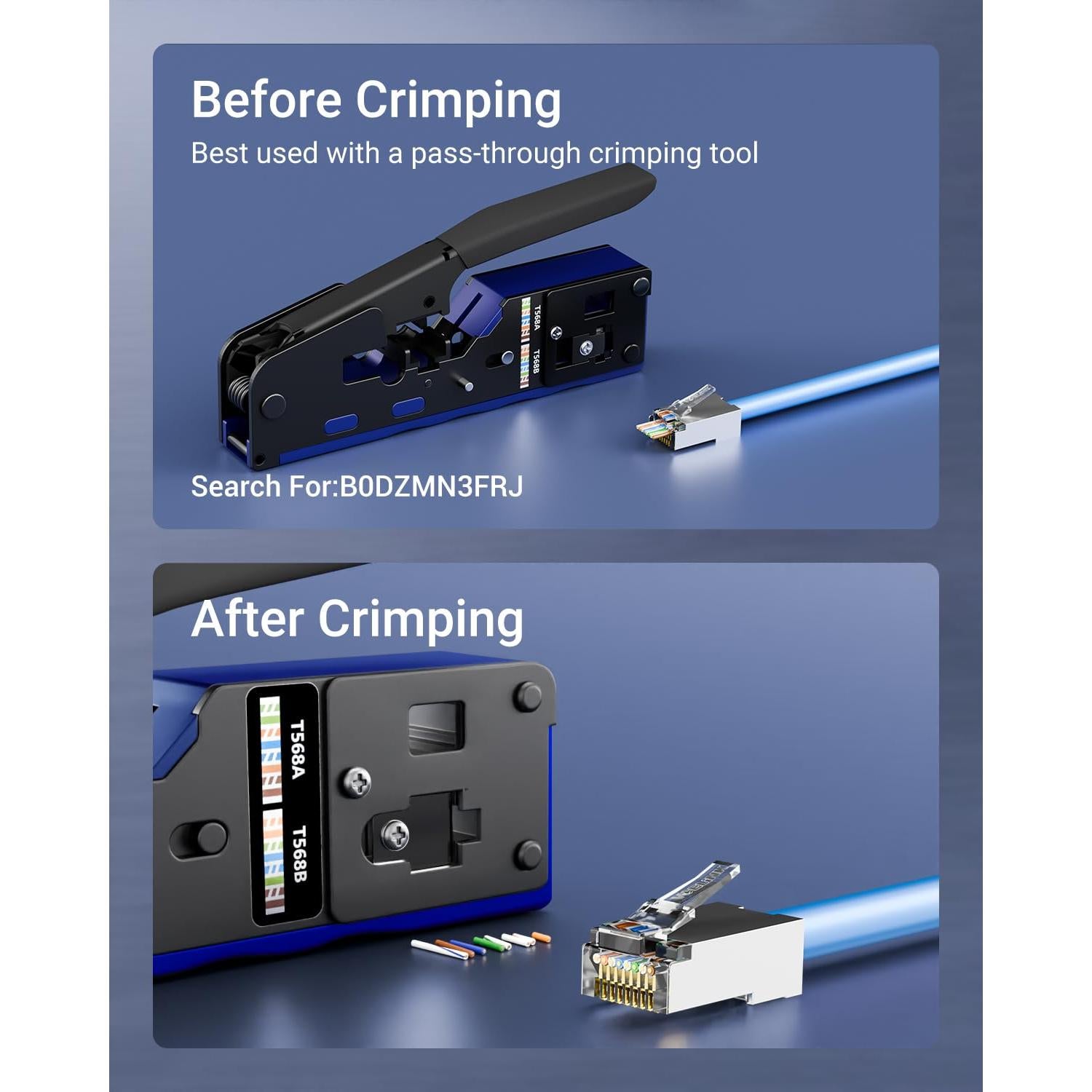 Conectores RJ45 Pasantes Blindados VCE Cat6 100 Unidades