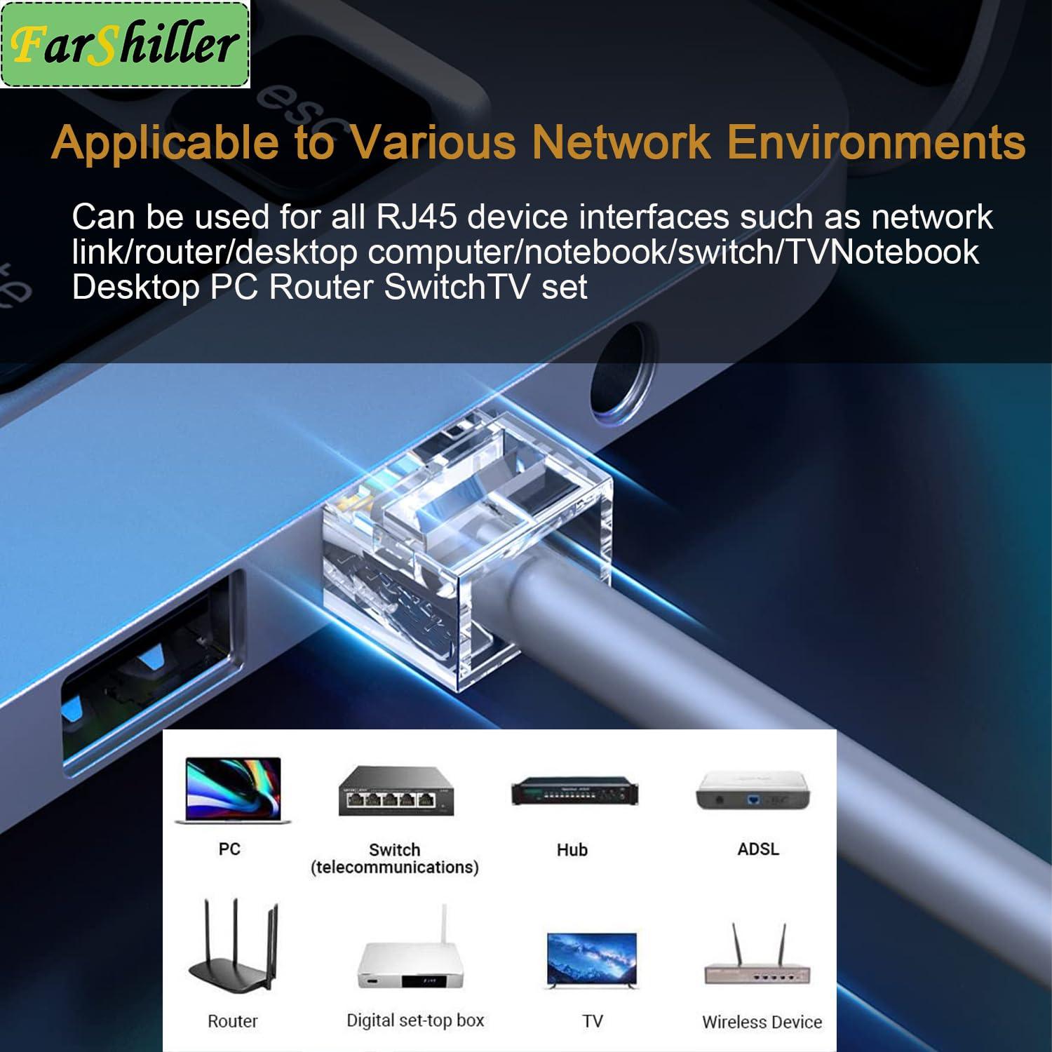 Conectores RJ45 Crimpados 8P8C para Cable Ethernet CAT5E CAT6 - 100 Unidades