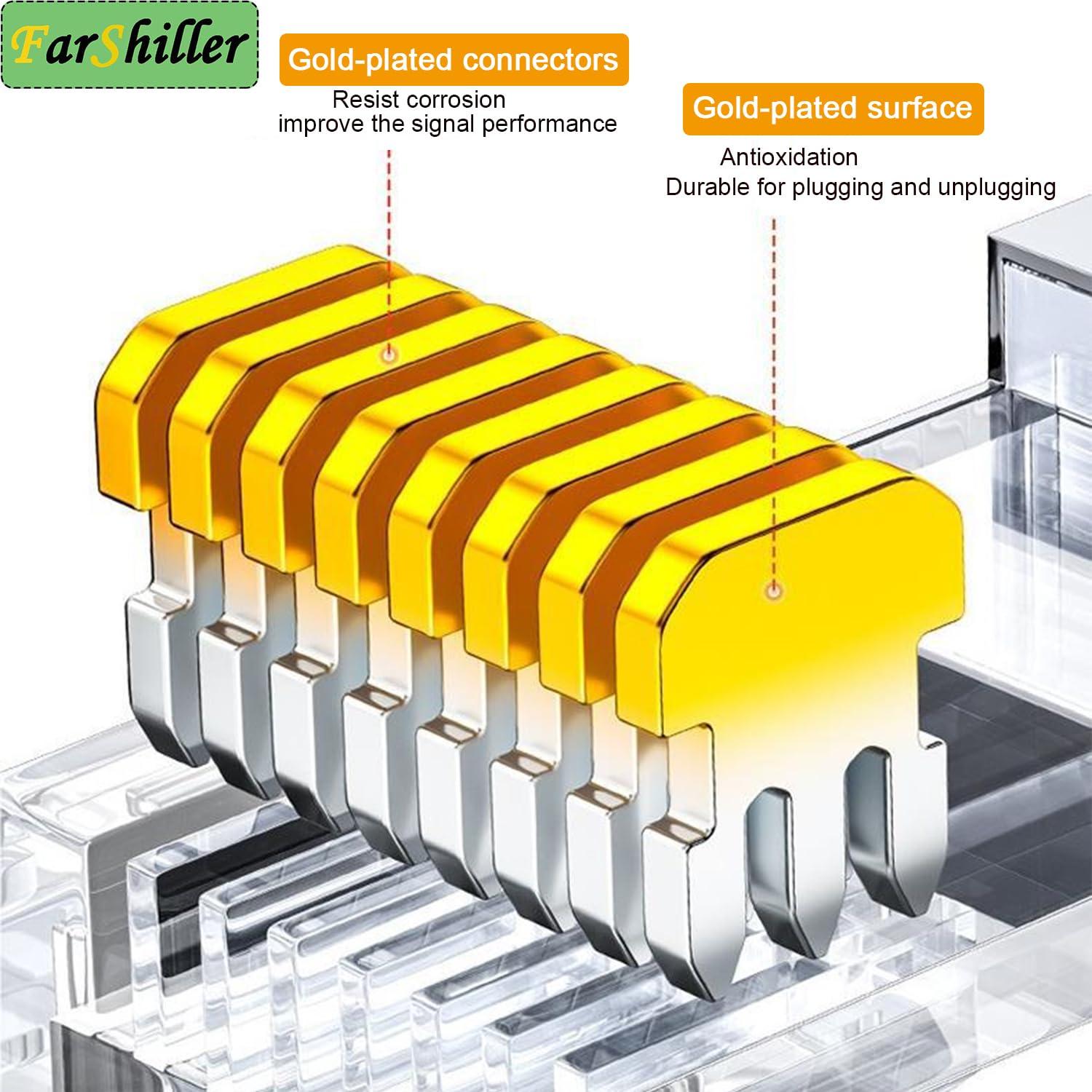 Conectores RJ45 Crimpados 8P8C para Cable Ethernet CAT5E CAT6 - 100 Unidades