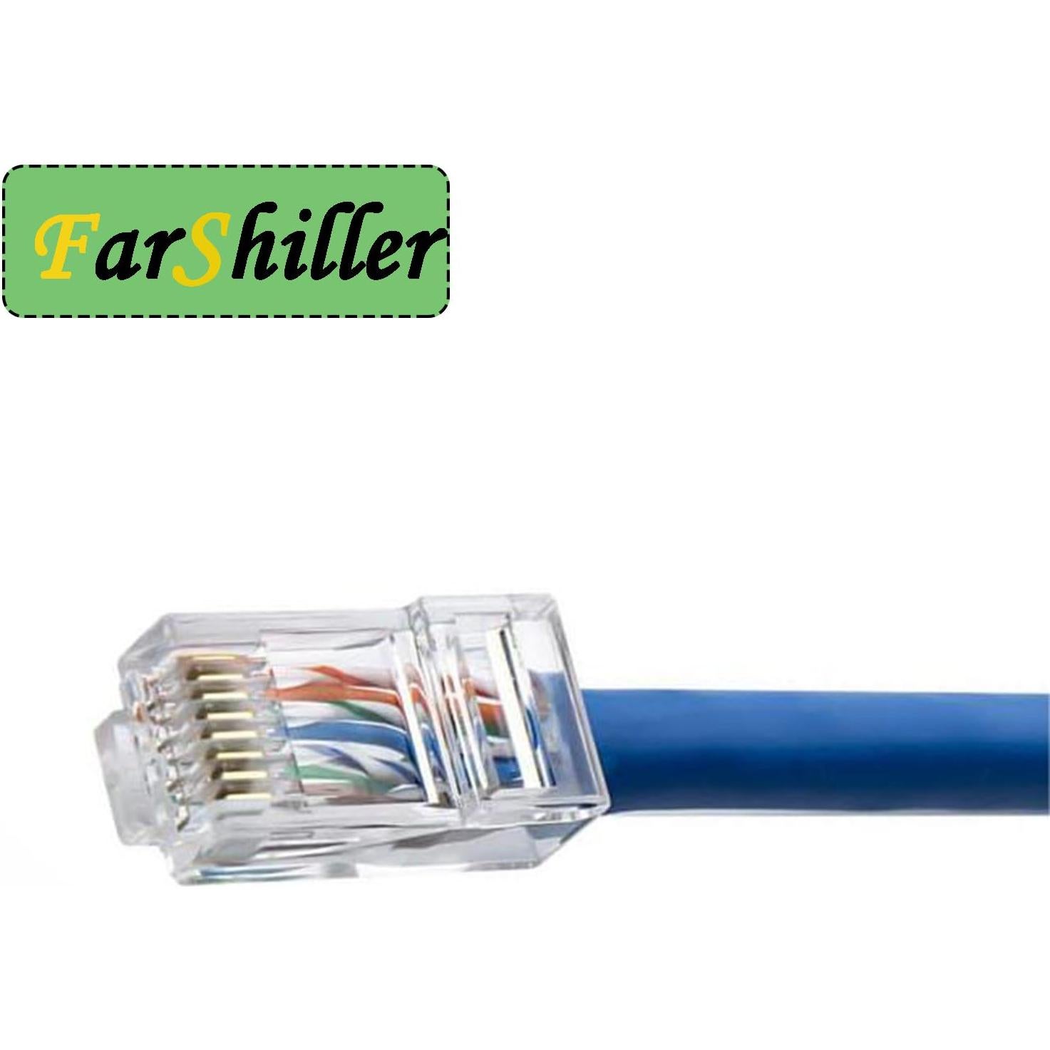 Conectores RJ45 Crimpados 8P8C para Cable Ethernet CAT5E CAT6 - 100 Unidades