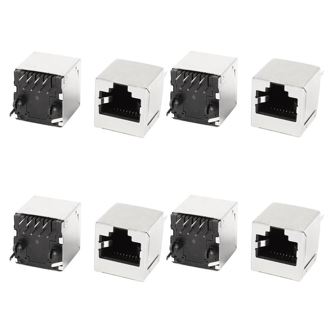 Acoplador RJ45 hembra a hembra 8P8C uxcell para PCB - 8 unidades