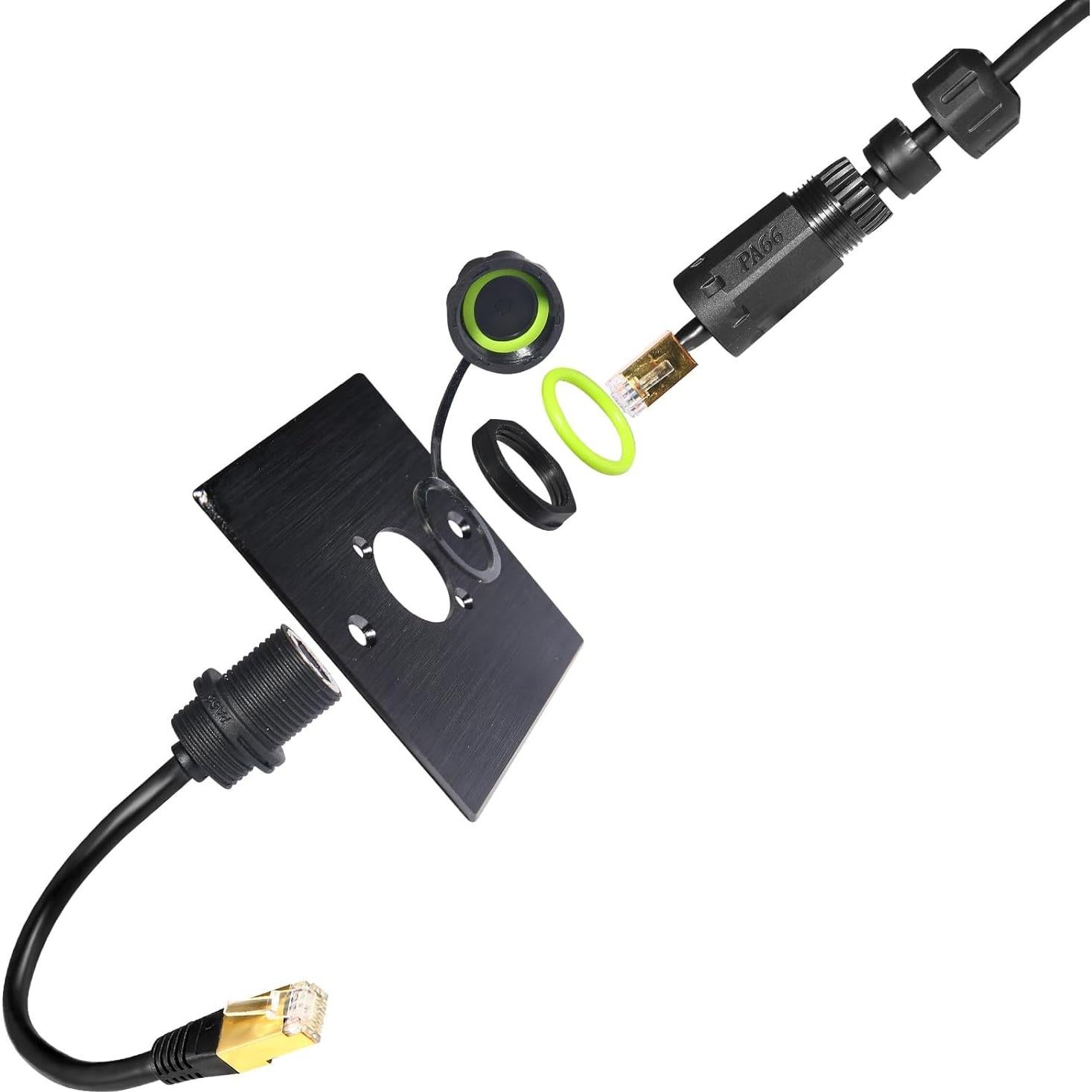 Conector RJ45 M20 IP68 Acoplador Ethernet Cat6 Blindado